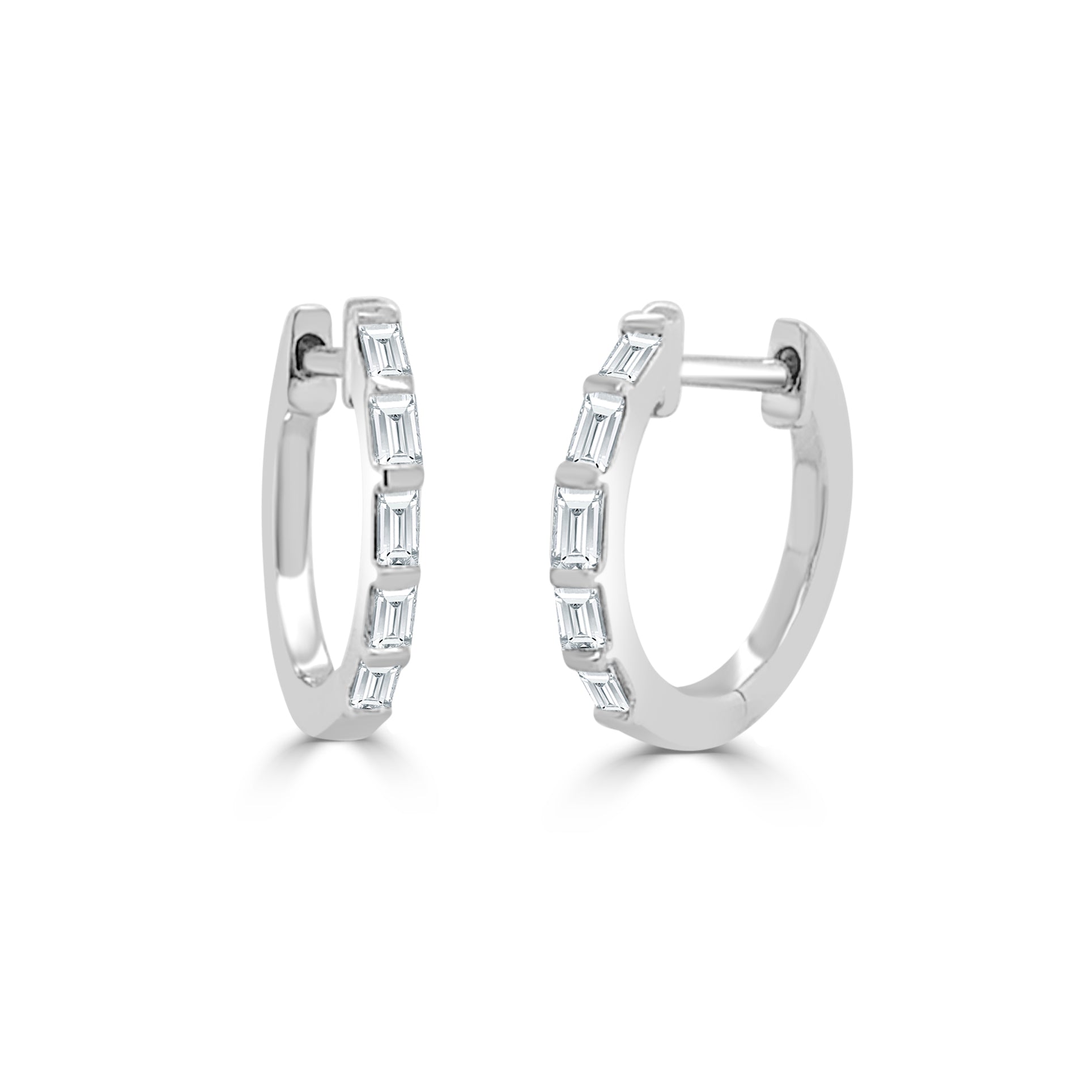 Baguette Diamond Huggie Earrings