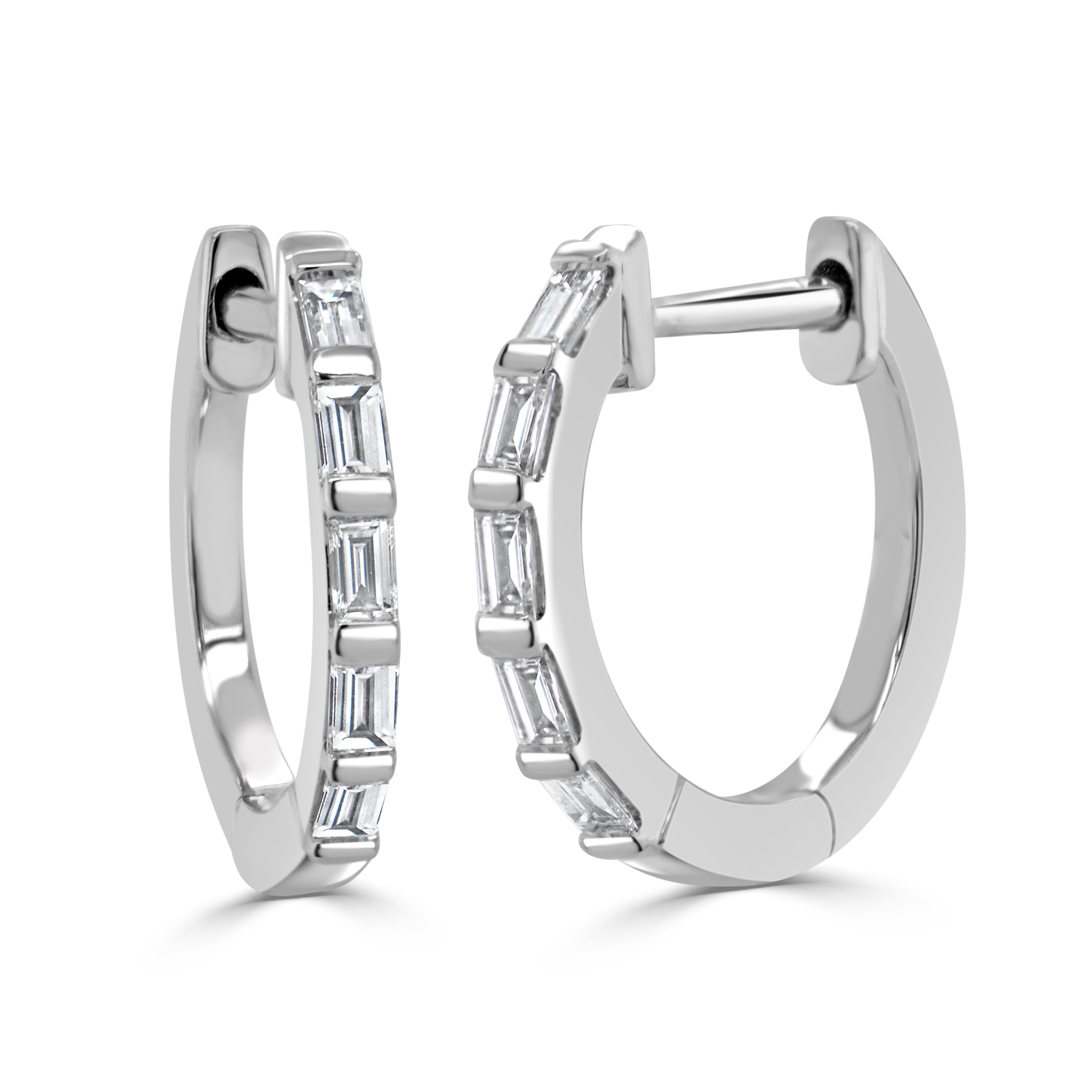 Baguette Diamond Huggie Earrings