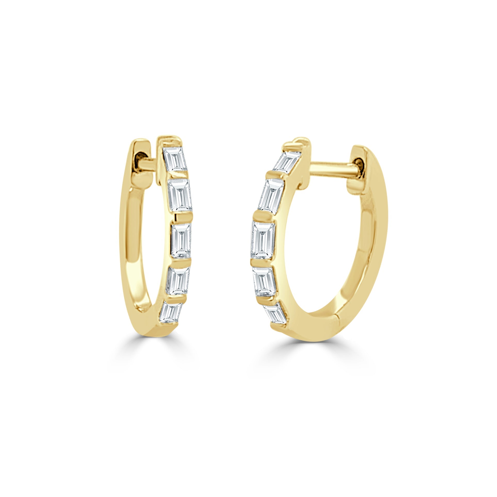 Baguette Diamond Huggie Earrings