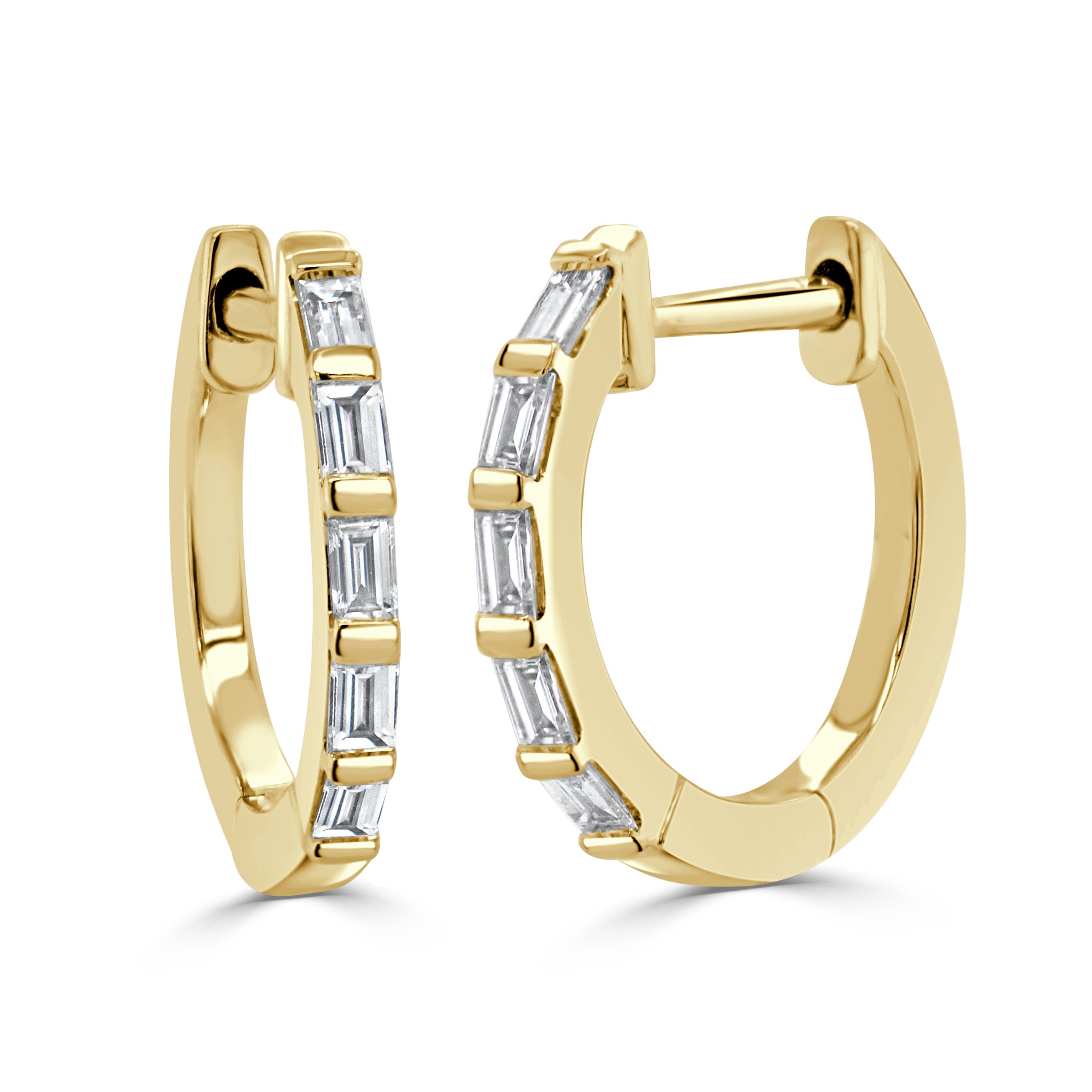 Baguette Diamond Huggie Earrings