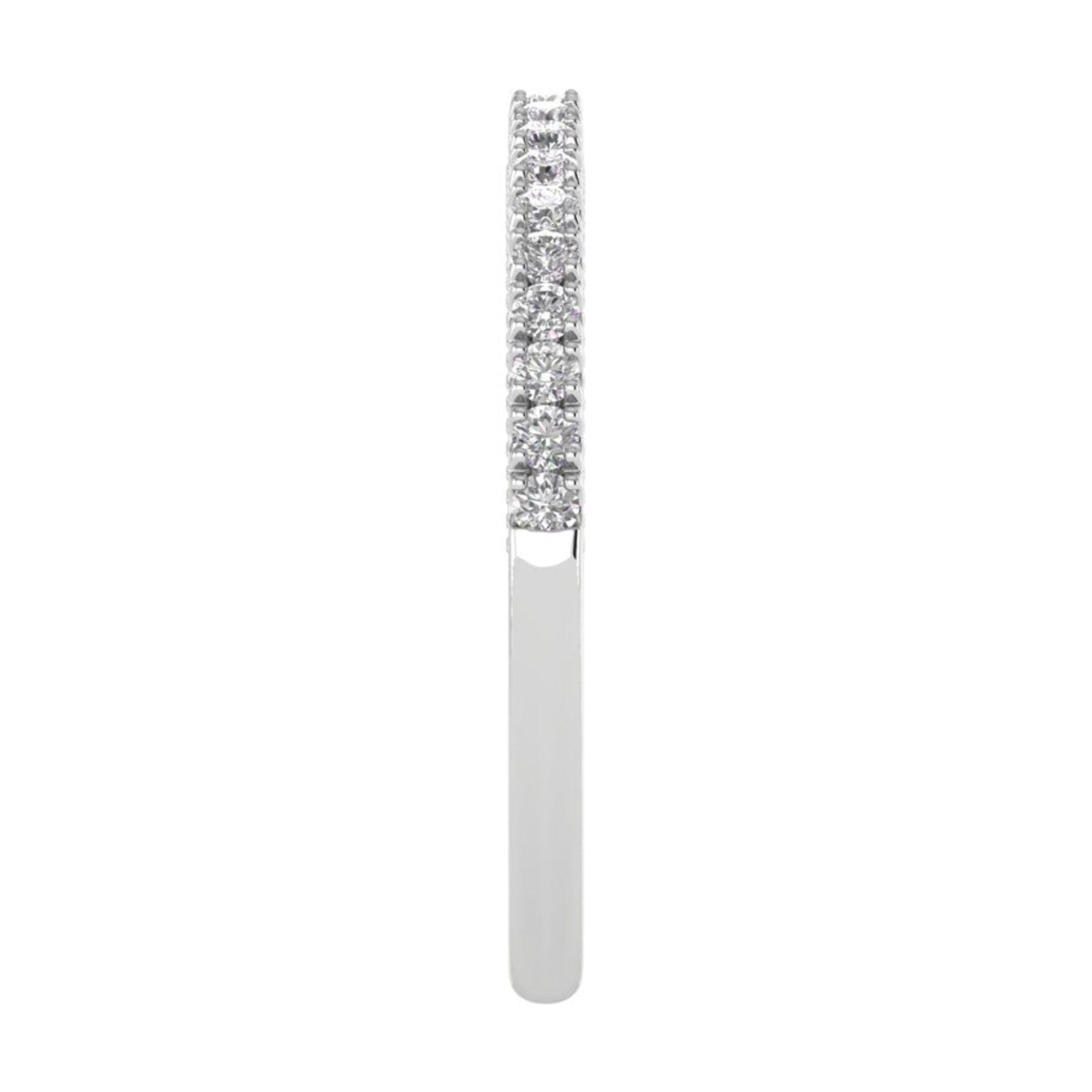 14K 0.25 Ct Gold Colorless Flawless French Pave With Milgrain Wedding Band