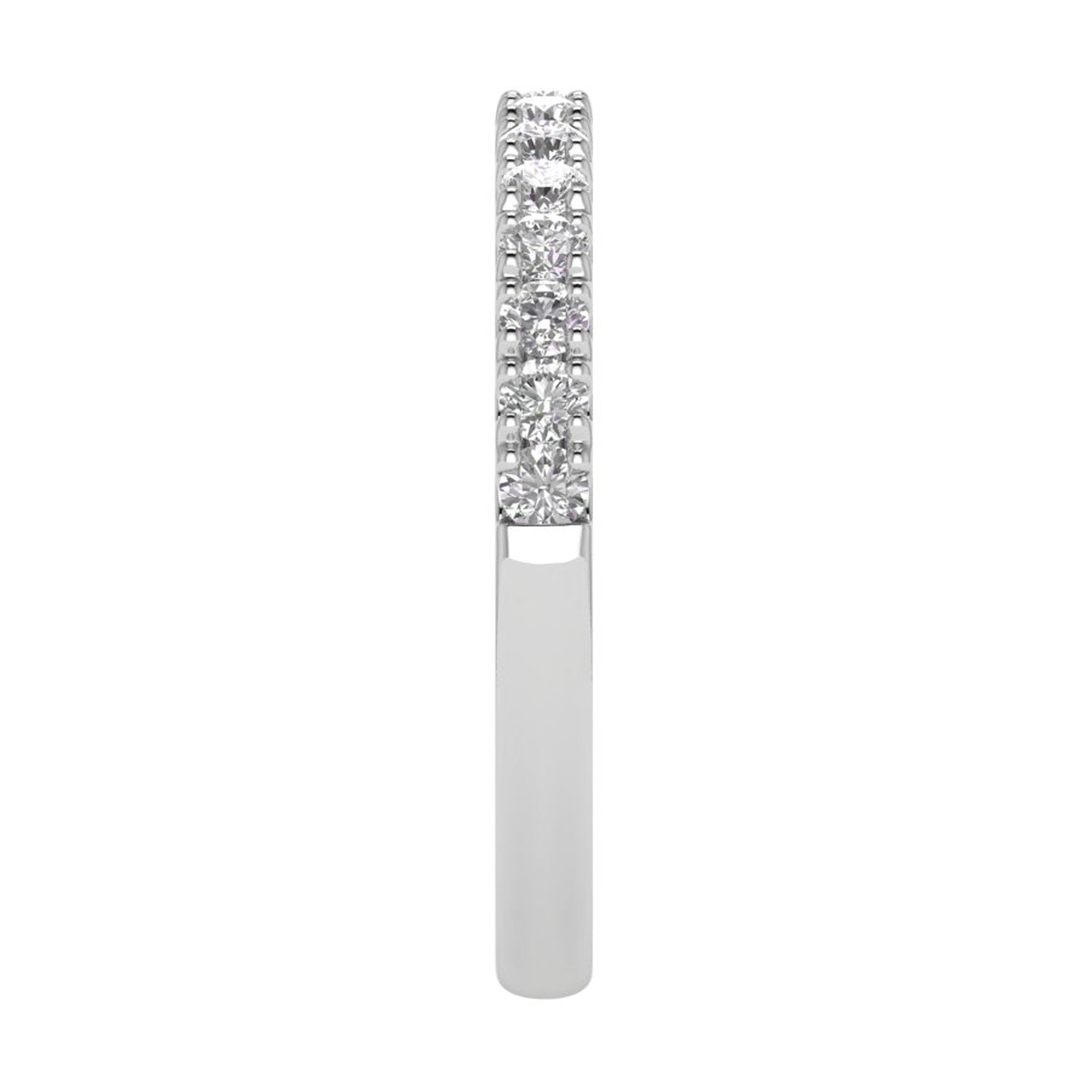 14K 0.50 Ct Gold Colorless Flawless French Pave With Milgrain Wedding Band