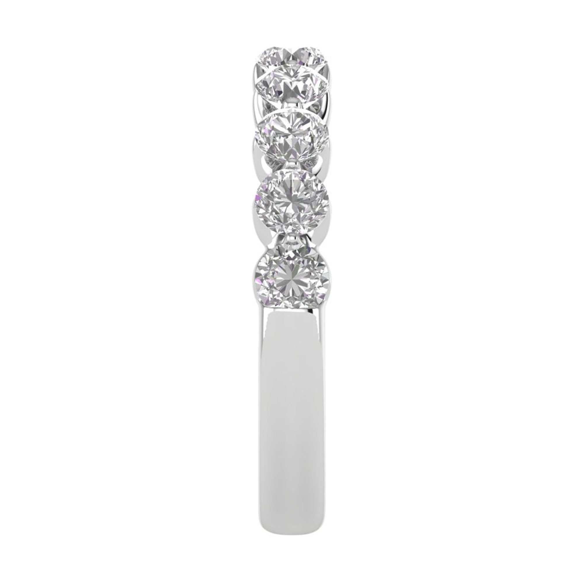 14K 1 Ct Gold Colorless Flawless Common Prong Wedding Band