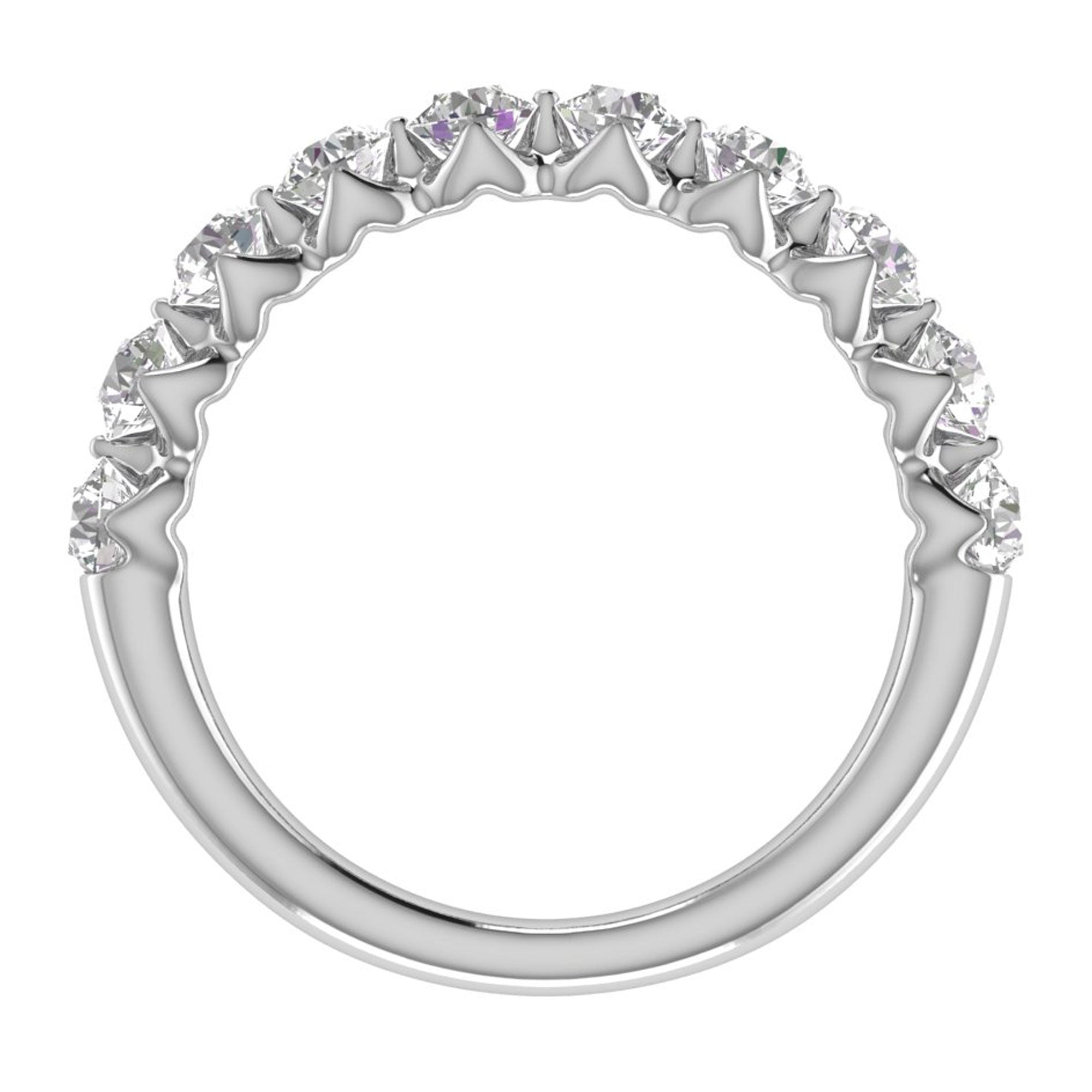 14K 1 Ct Gold Colorless Flawless Common Prong Wedding Band