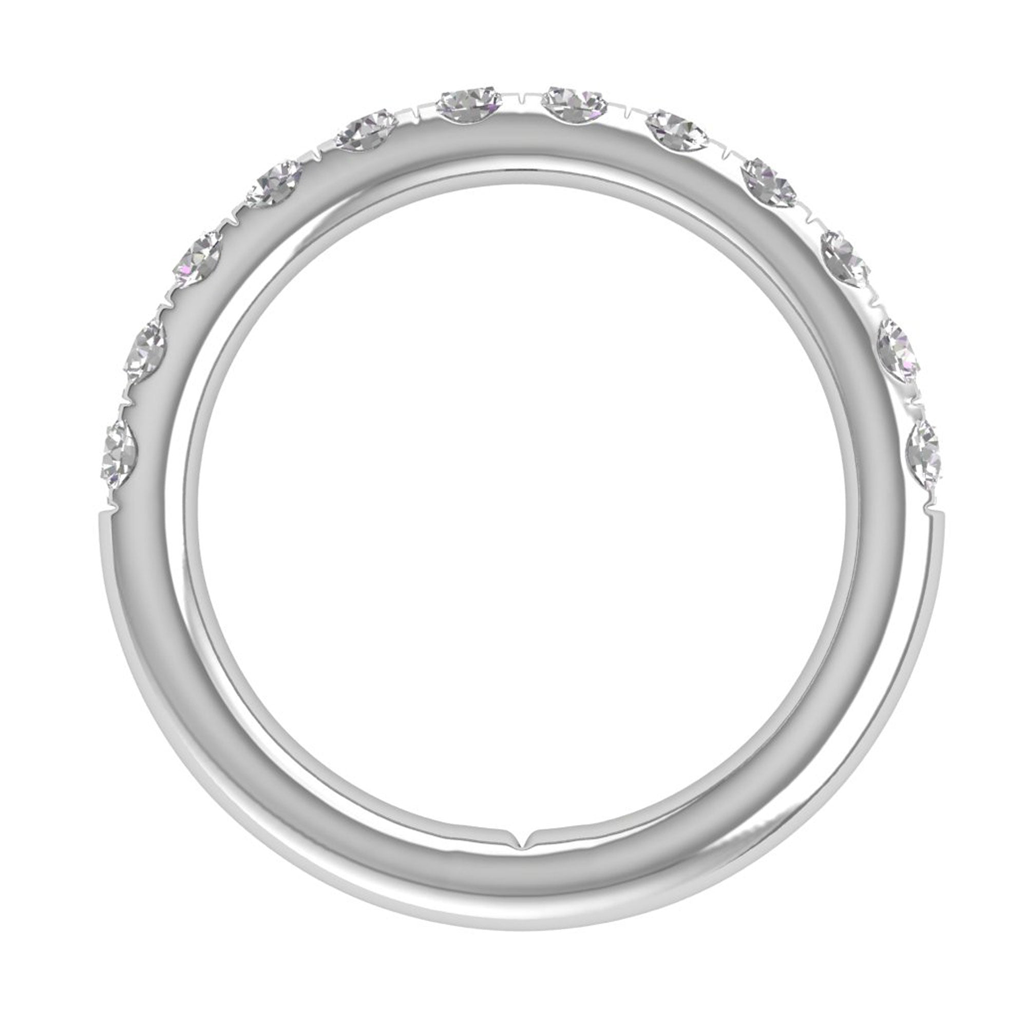 14K 1 Ct Gold Colorless Flawless French Pave Wedding Band