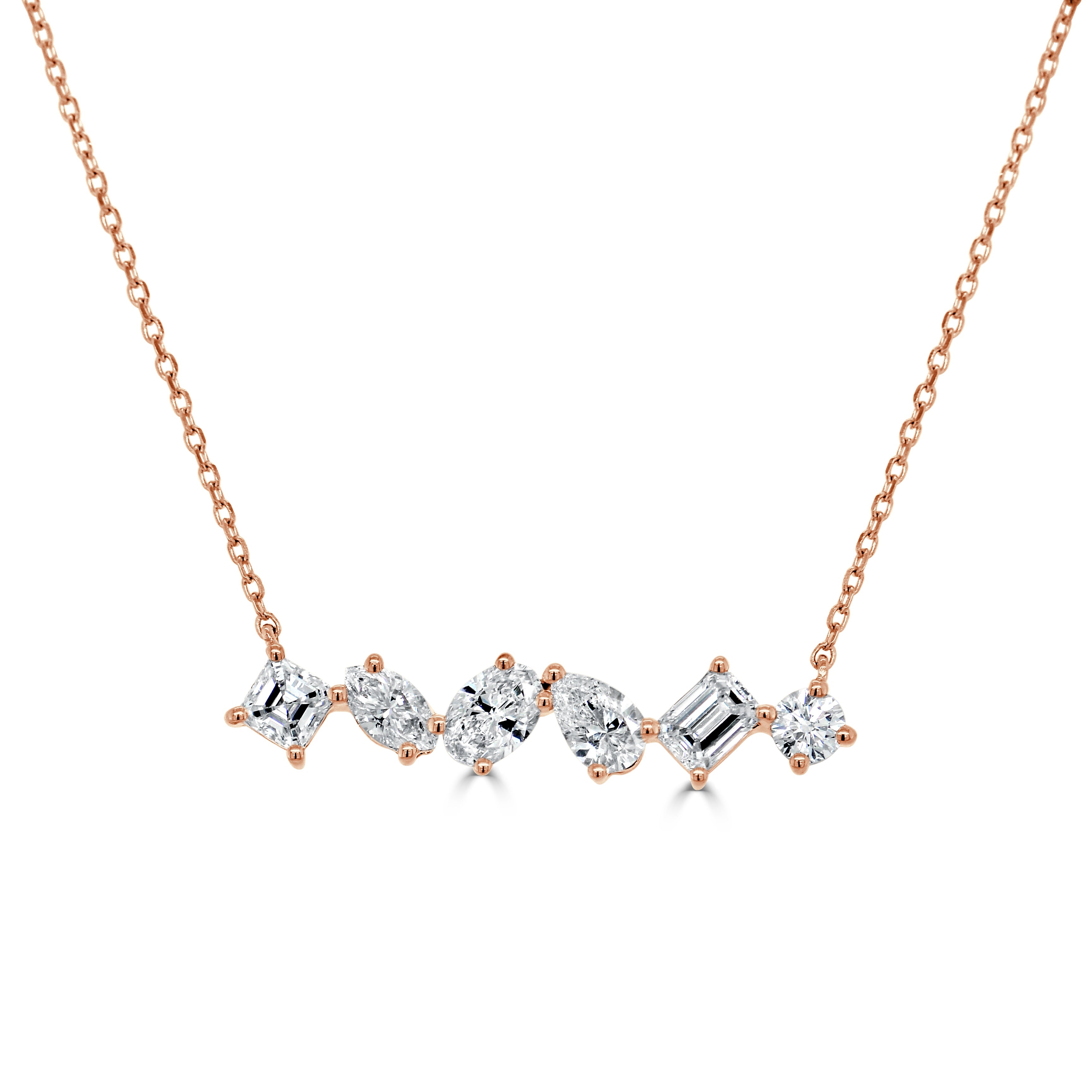 Fancy Shape Diamond Bar Necklace