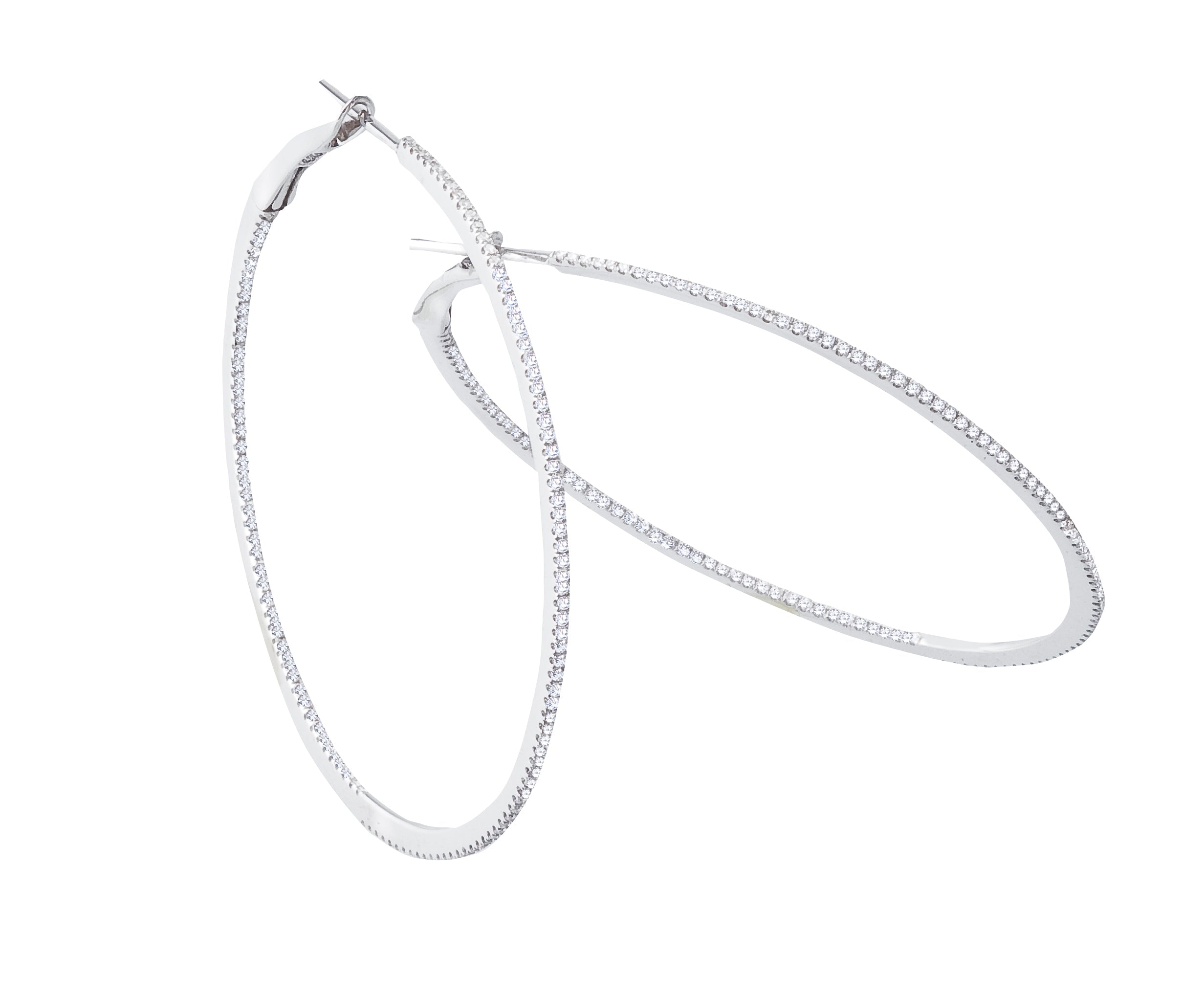 Inside-Out Thin Diamond Hoops