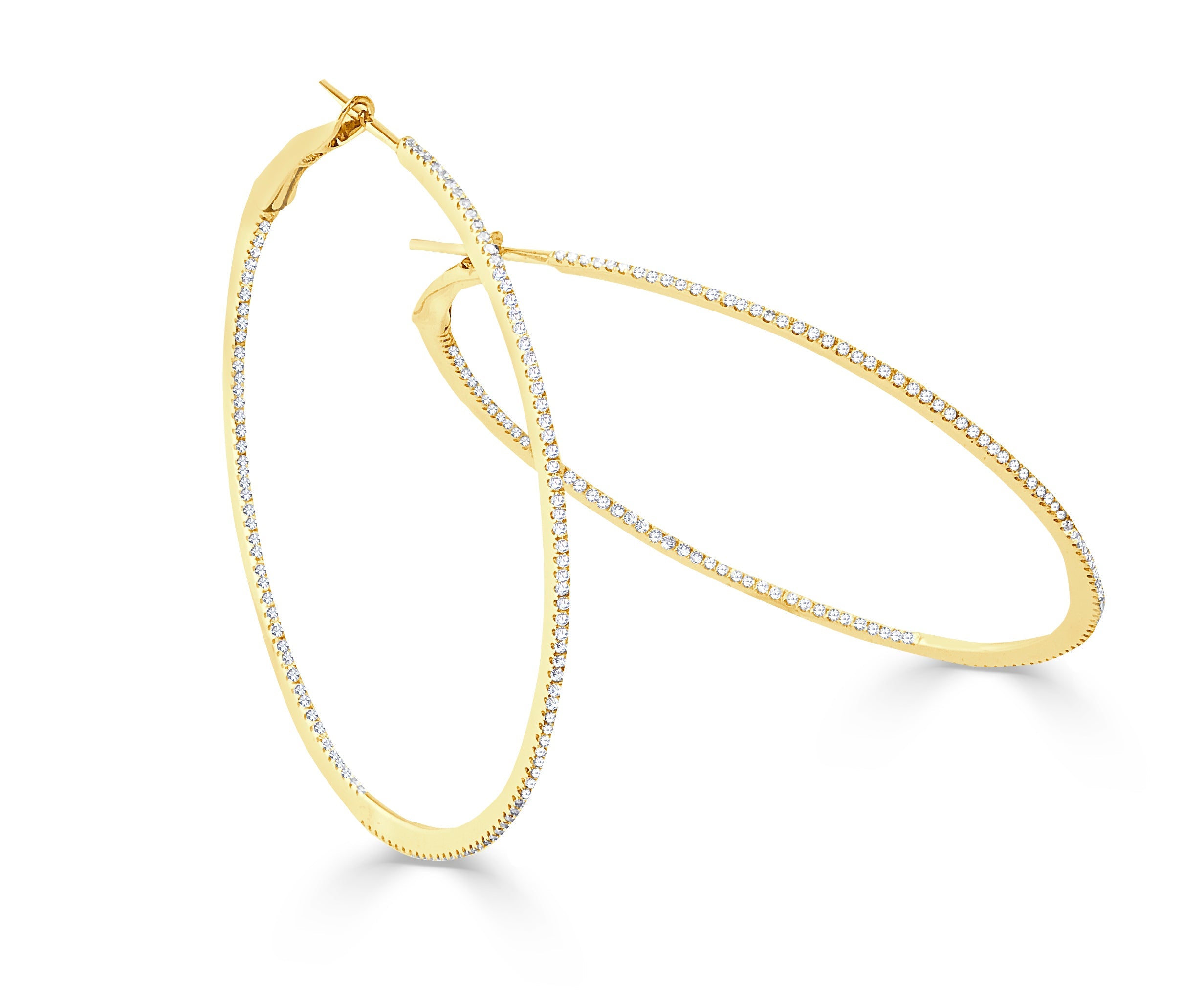 Inside-Out Thin Diamond Hoops