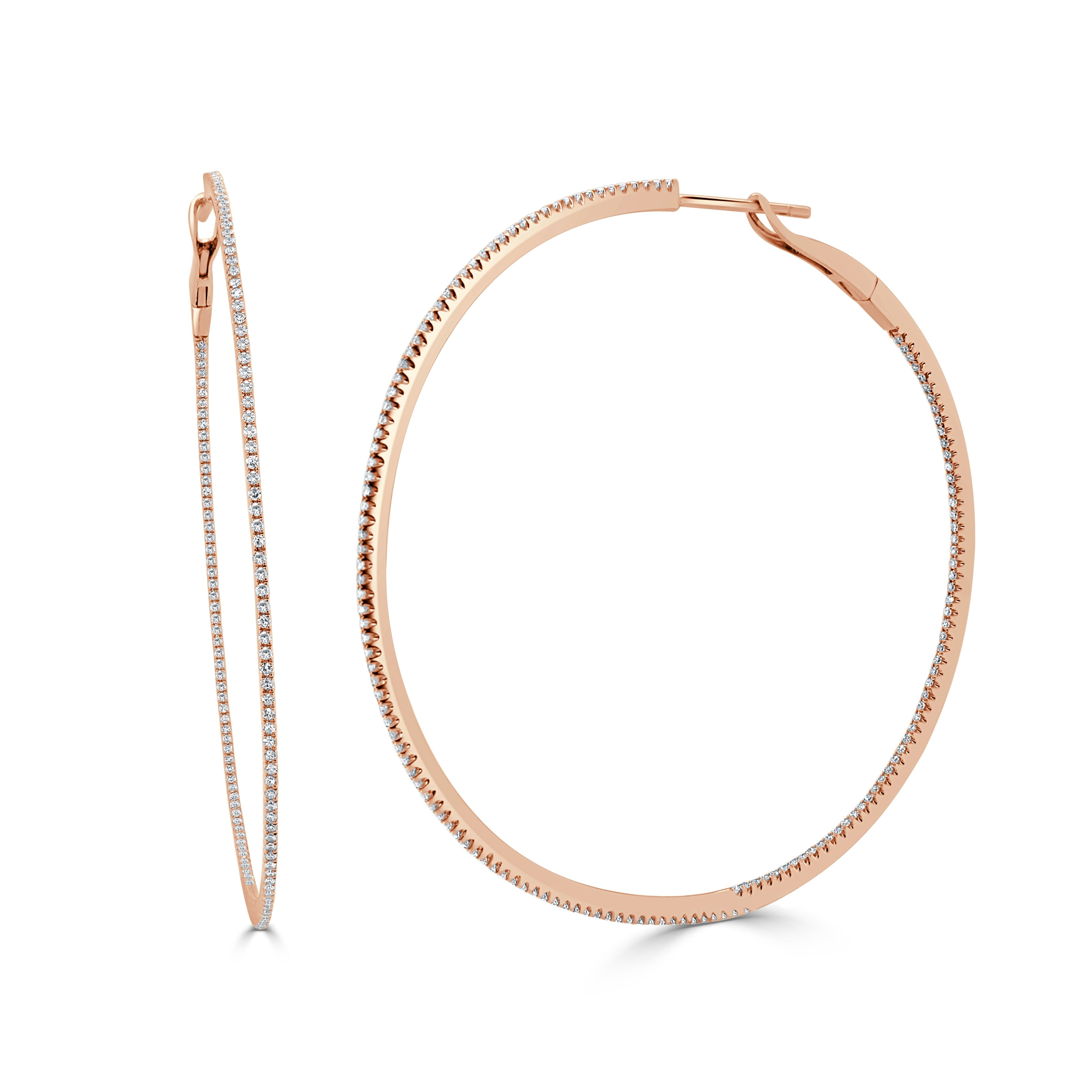 Inside-Out Thin Diamond Hoops