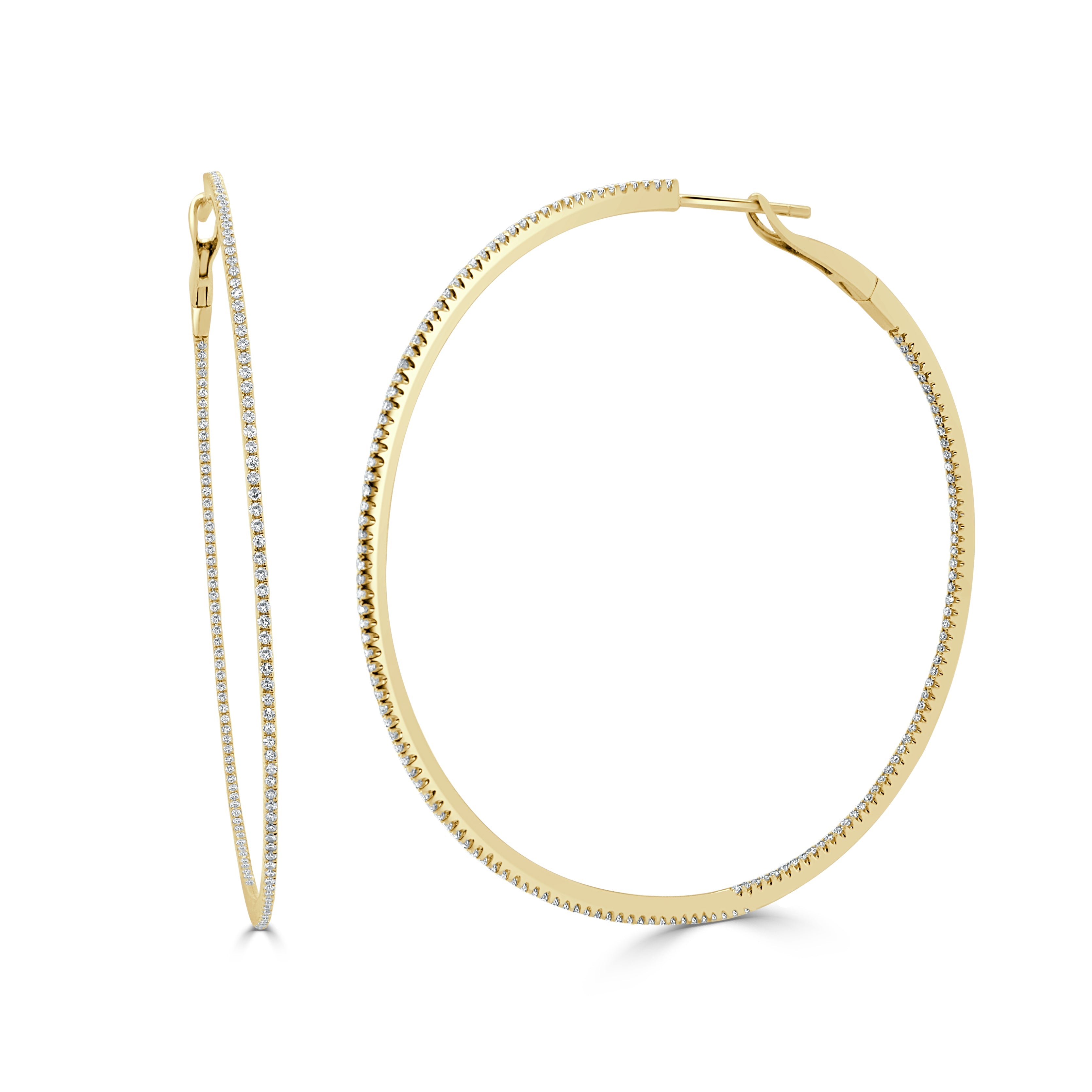Inside-Out Thin Diamond Hoops