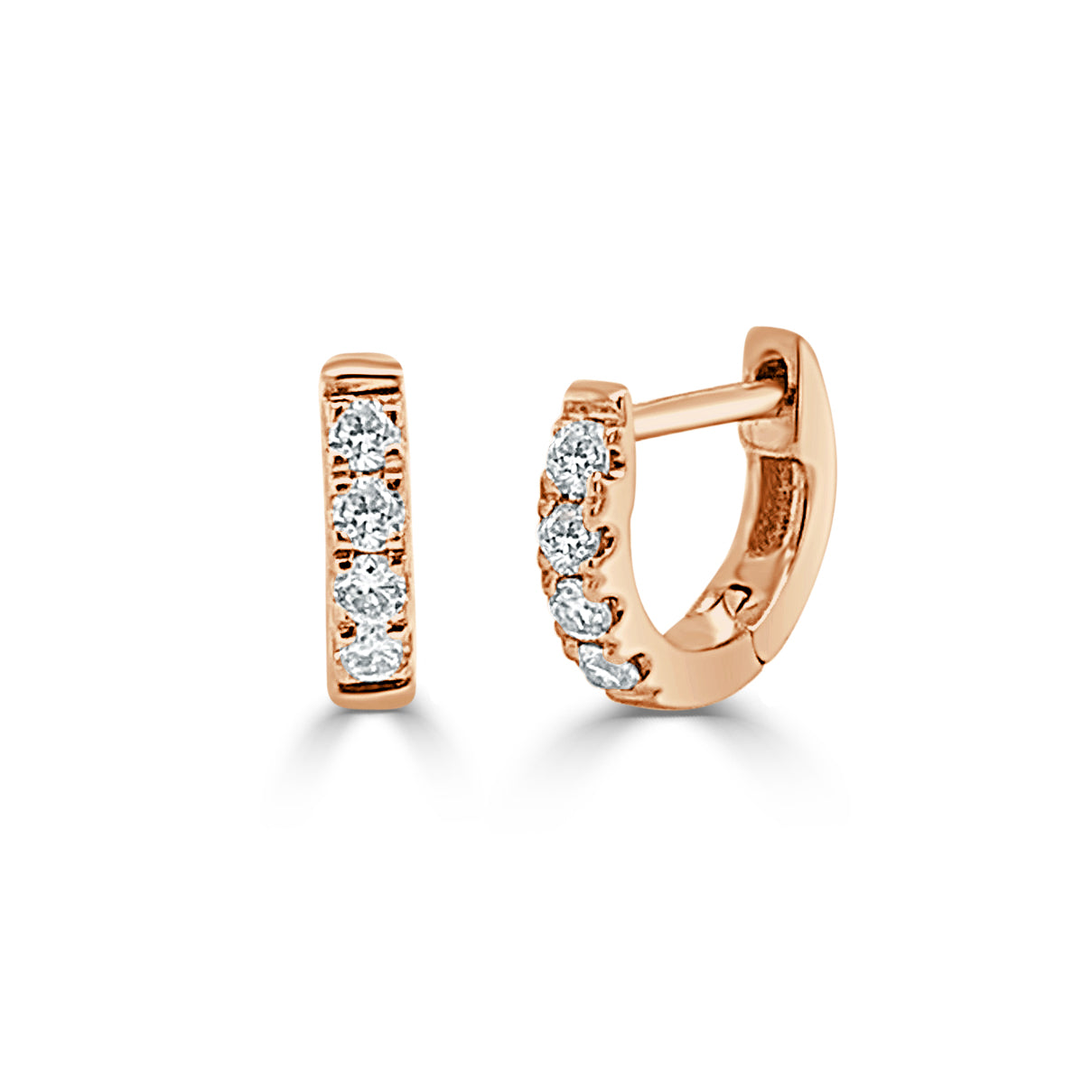 Diamond Tiny Huggie Earrings