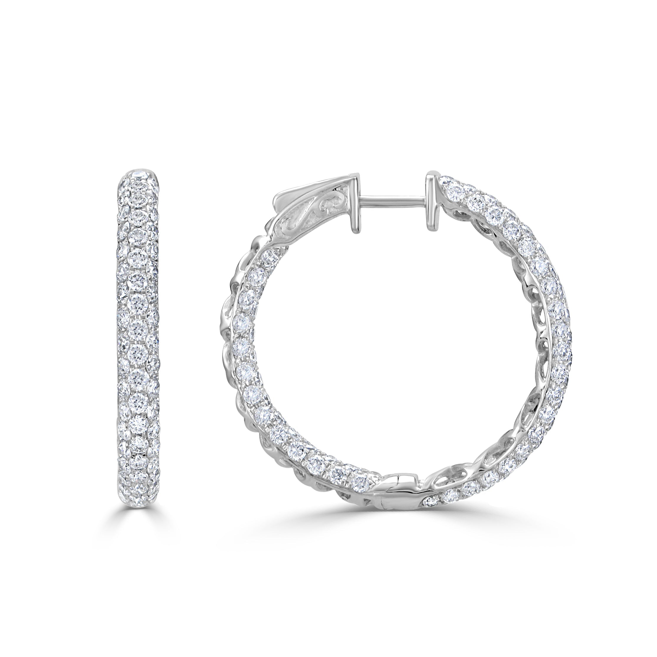 Diamond Pave Hoop Earrings