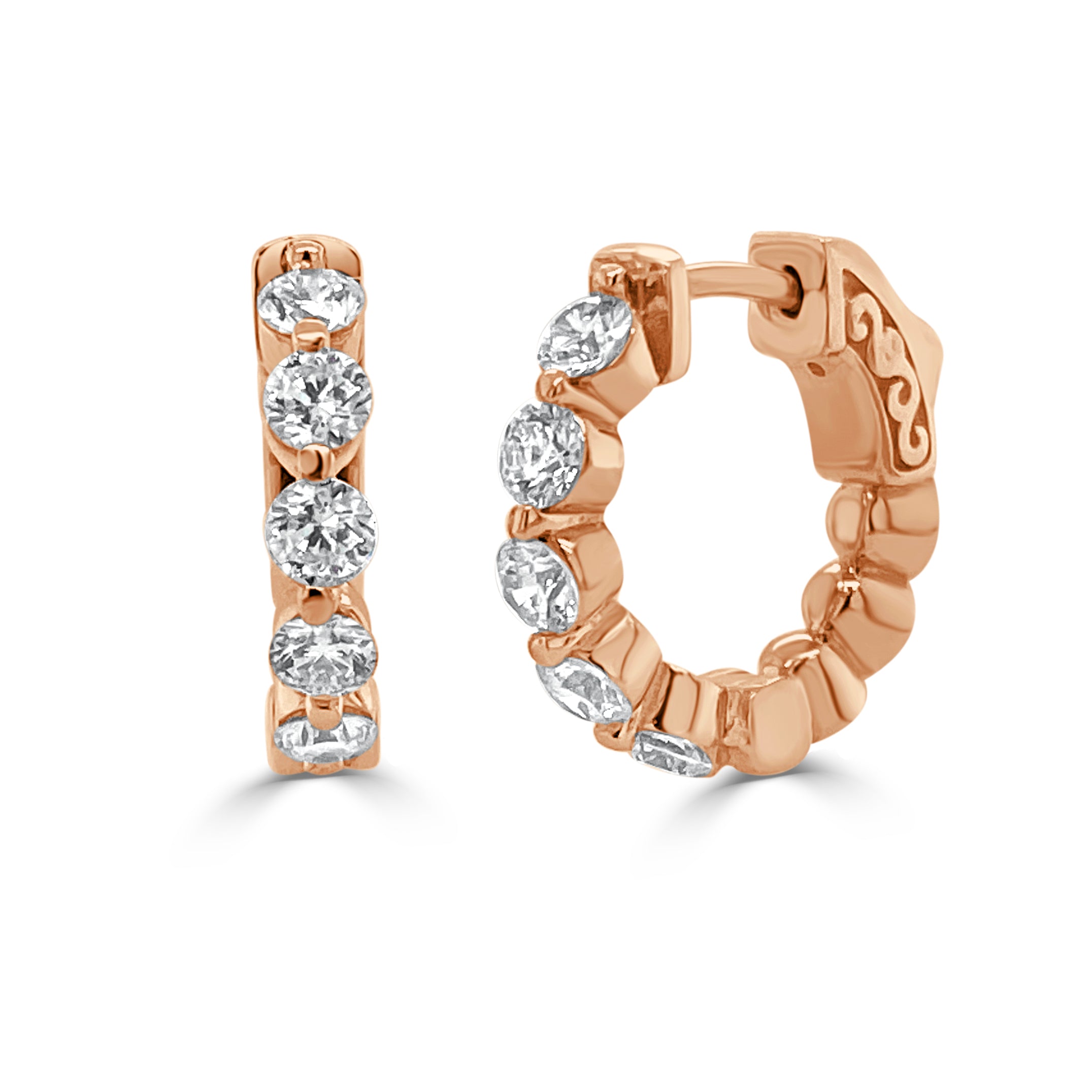 Diamond Huggie Hoop Earrings