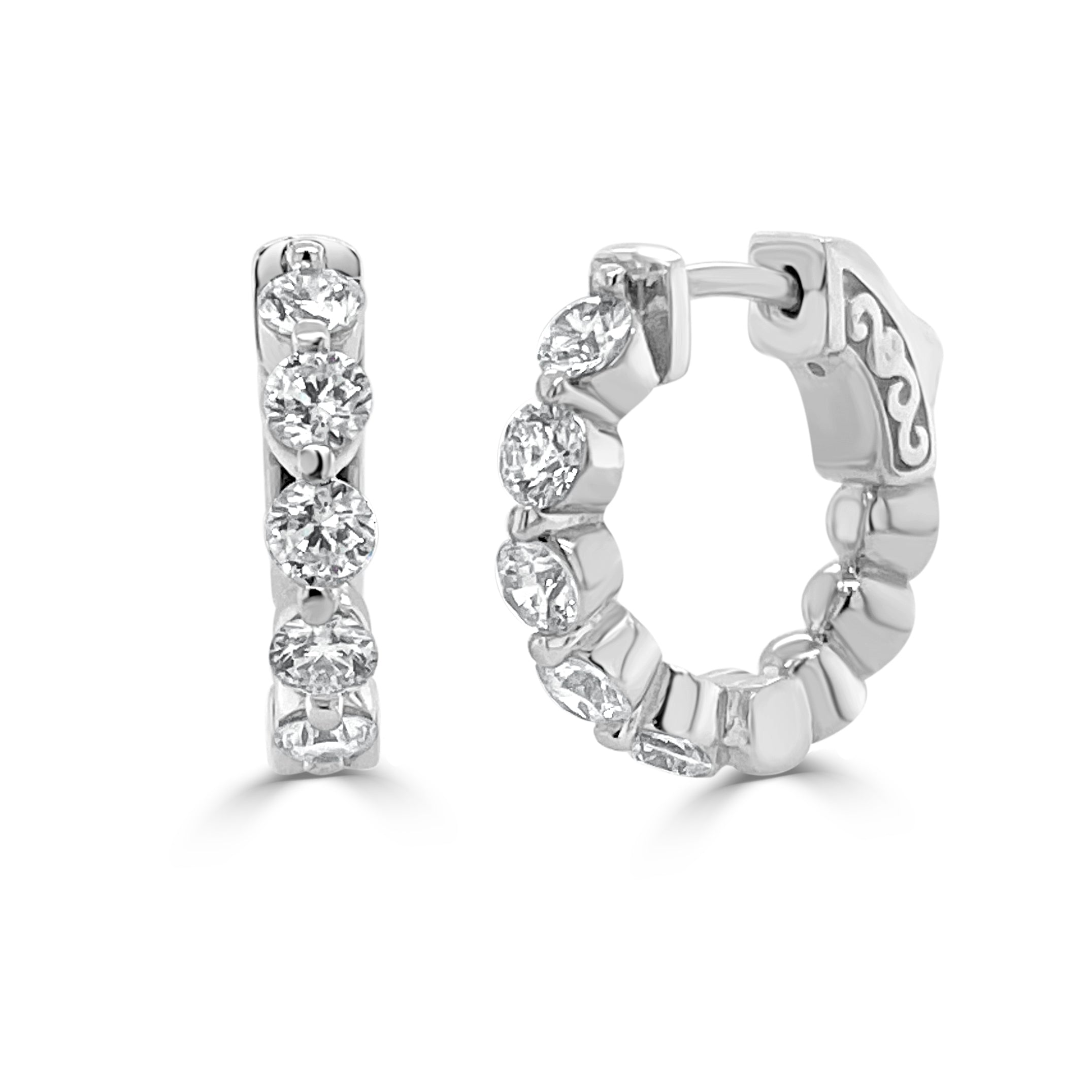 Diamond Huggie Hoop Earrings