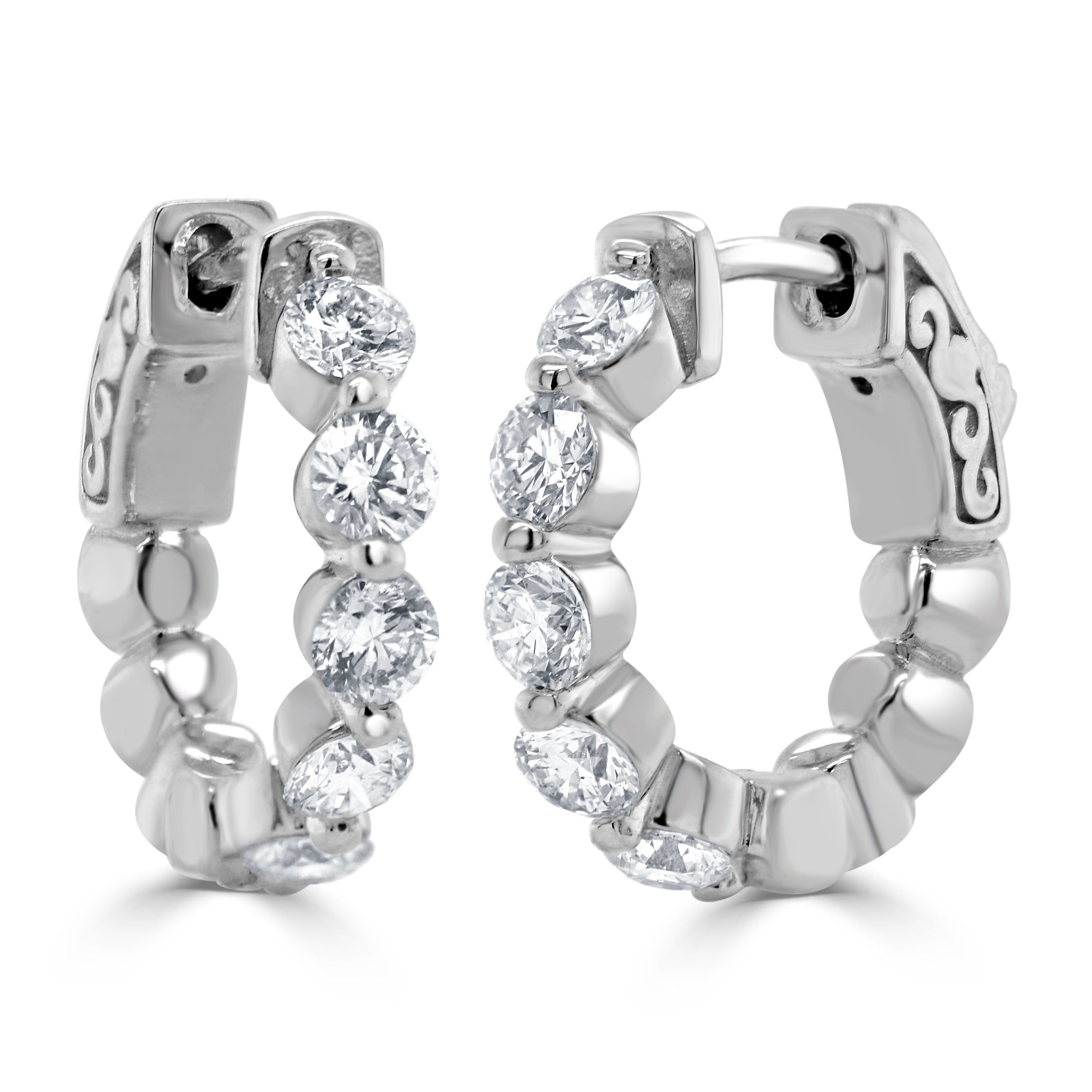 Diamond Huggie Hoop Earrings