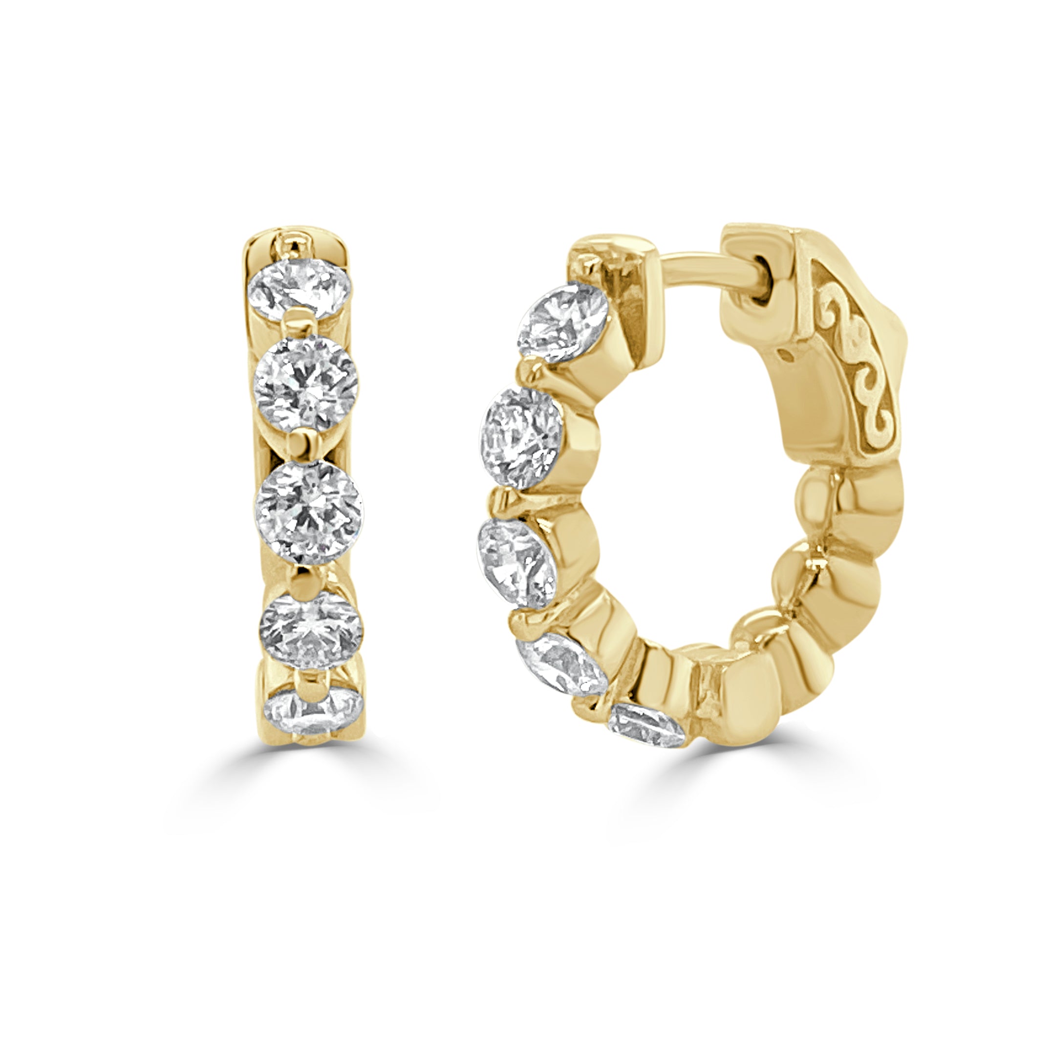 Diamond Huggie Hoop Earrings