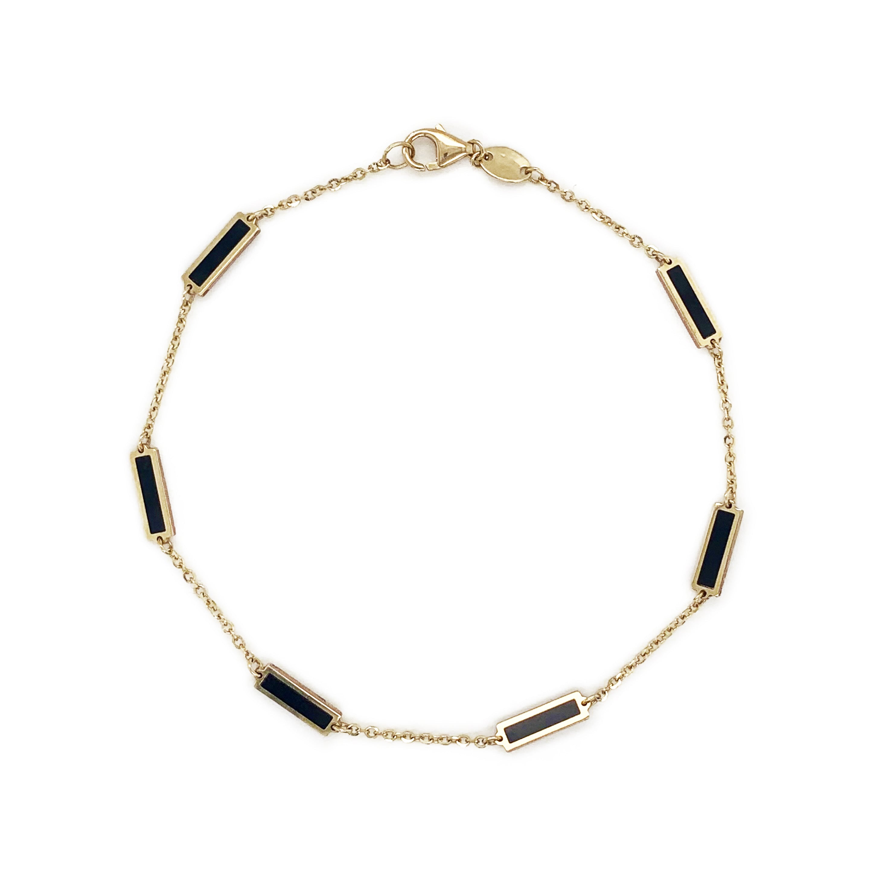 Onyx Bar Station Bracelet