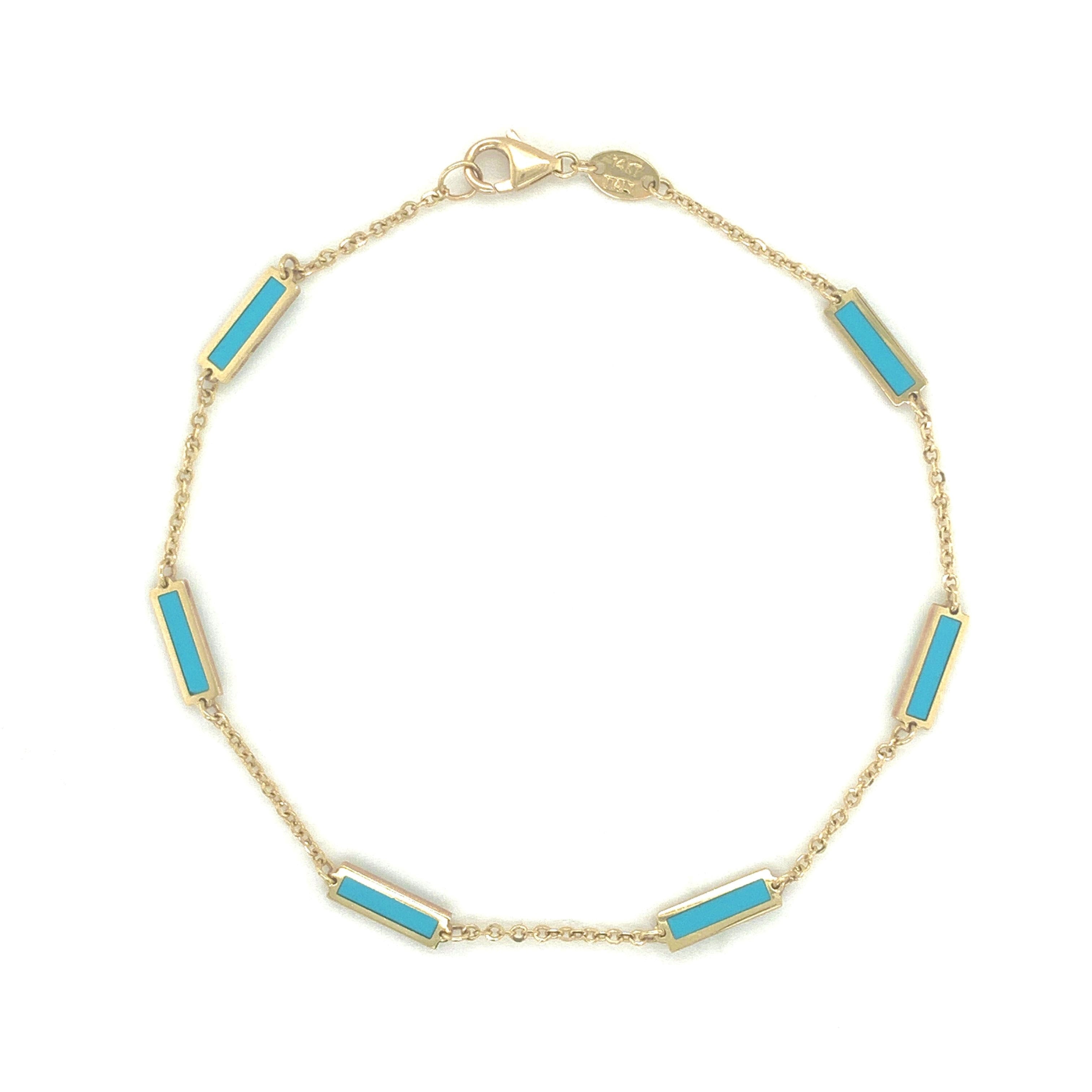 Turquoise Station Bar Bracelet