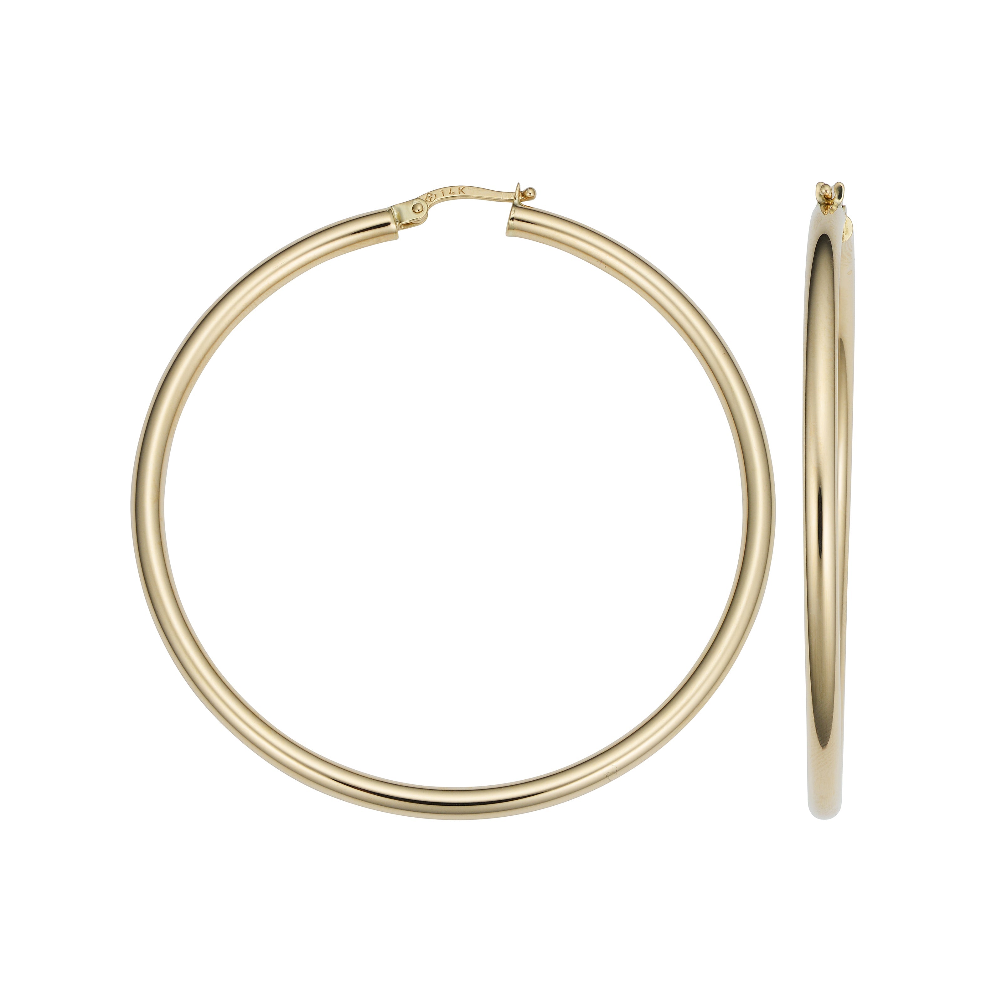 3 x 50 Polished Hoop Earrings