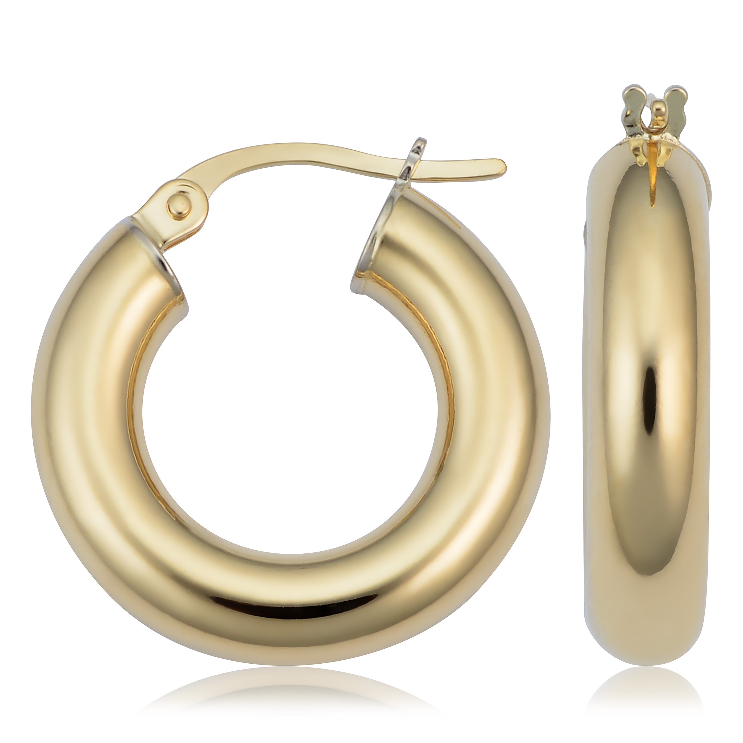 Tube Hoop Earrings with Hinged Clip Closure