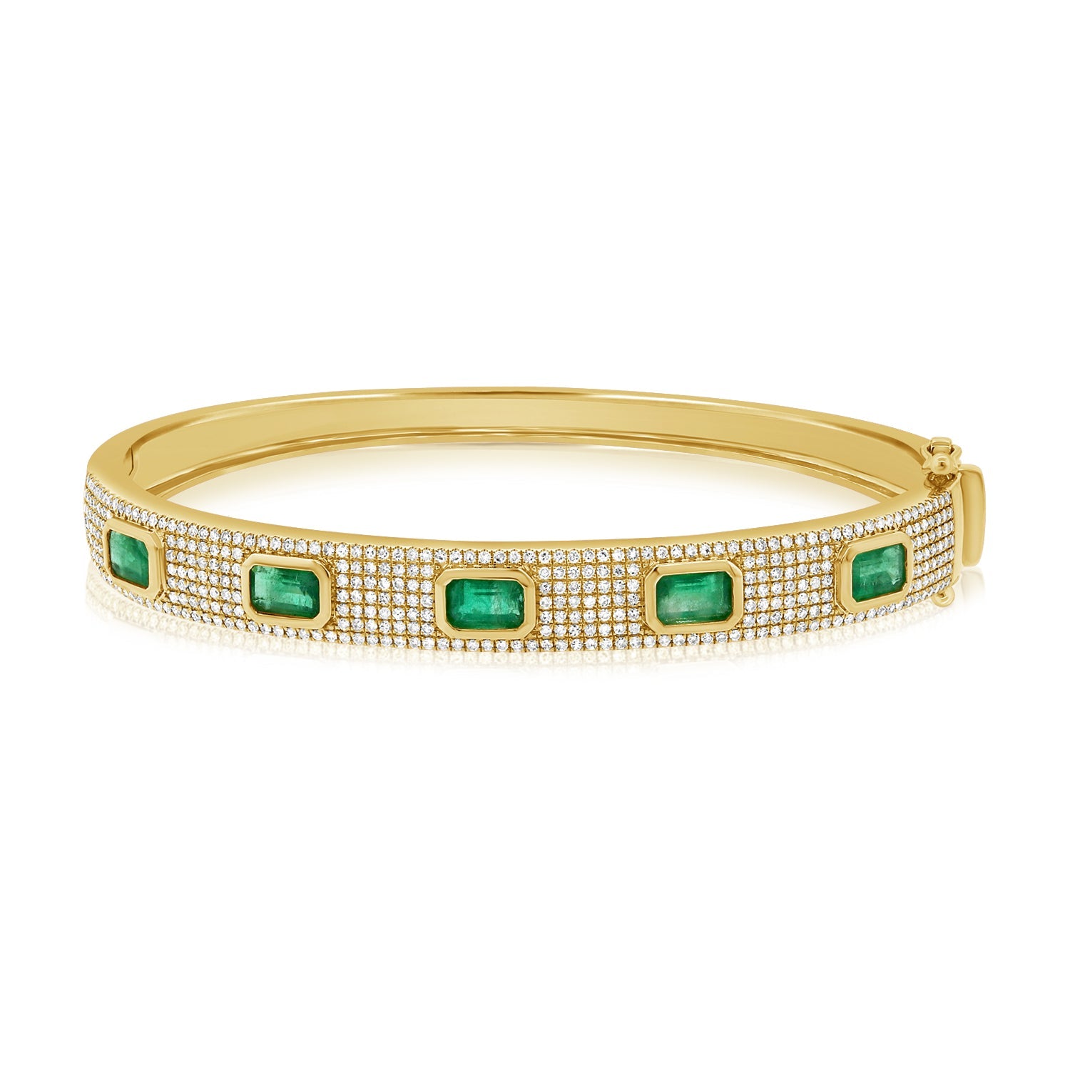 Green Emerald Diamond Bangle