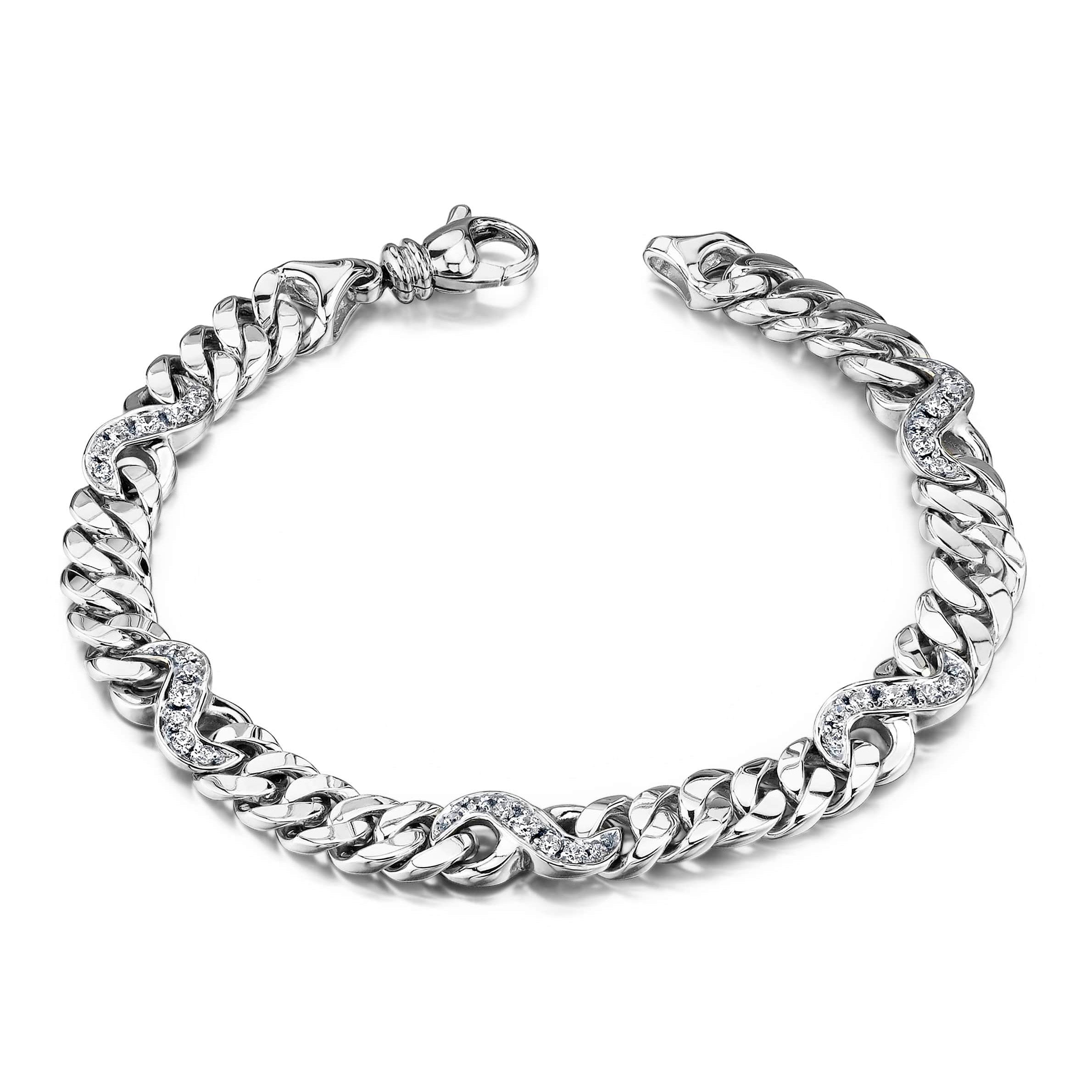 Two Tone Diamond Figure Eight Bracelet