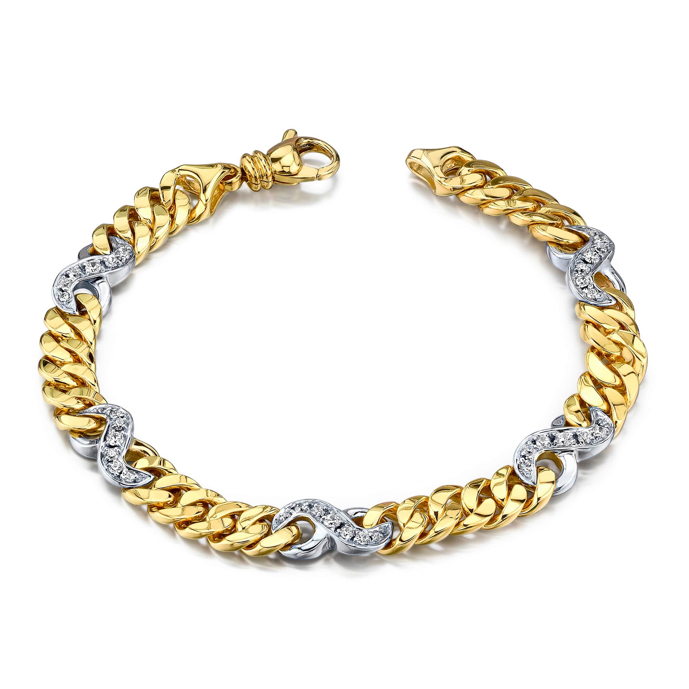 Two Tone Diamond Figure Eight Bracelet
