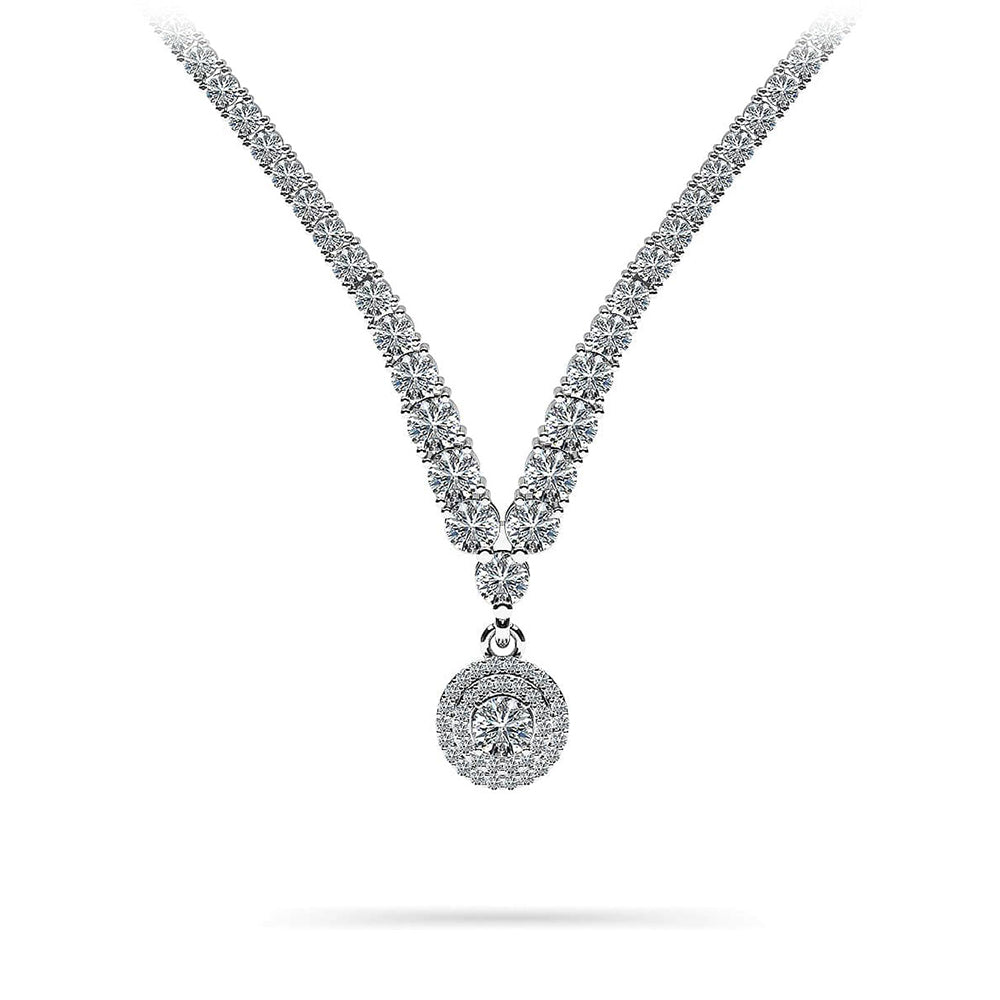 Remarkable Plunging V Neck Diamond Necklace