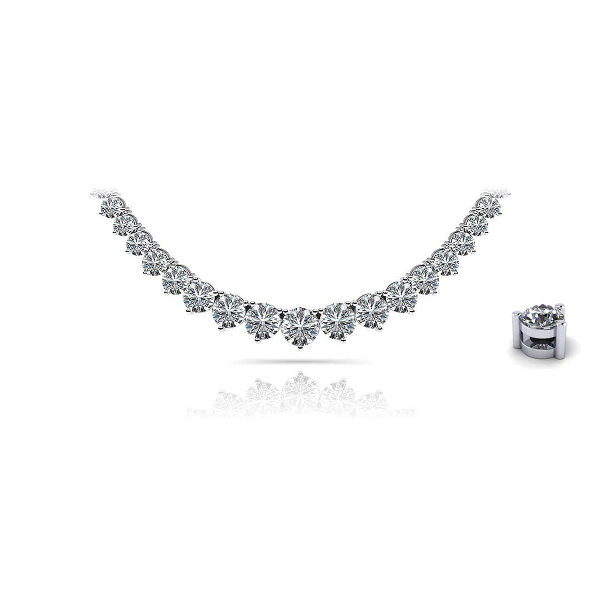 Graduated Shiny Link Diamond Necklace