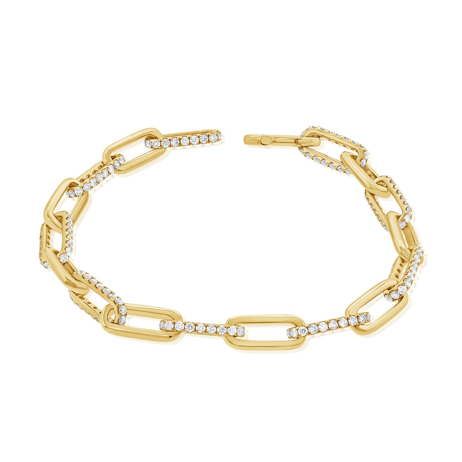 Diamond Paperclip Link Bracelet