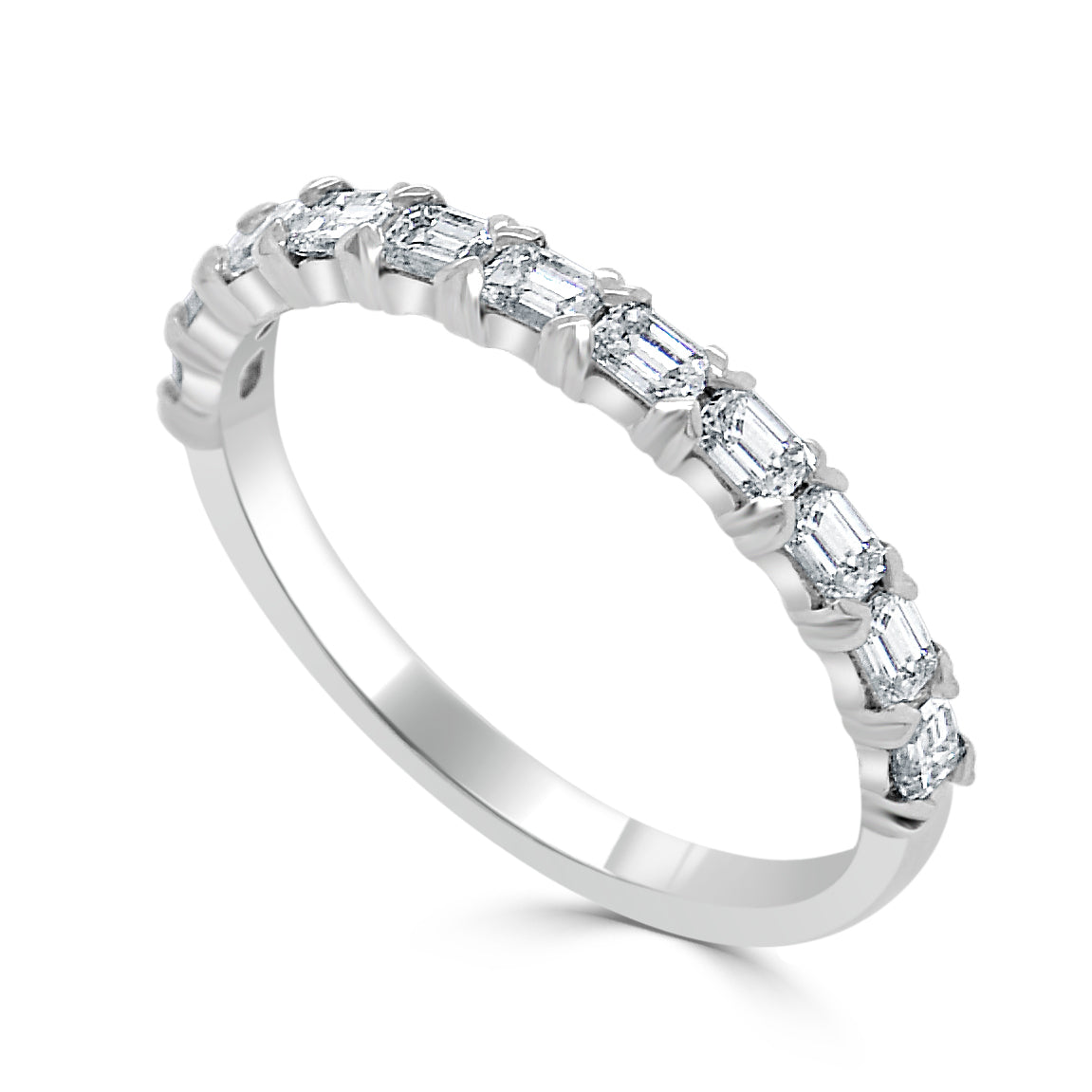 Emerald-Cut Diamond Stackable Ring