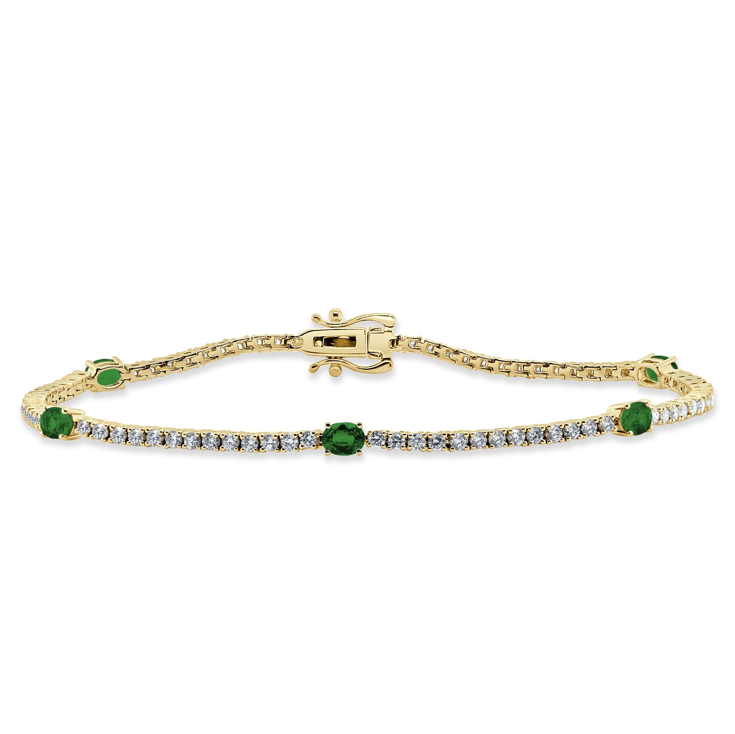 Diamond Green Emerald Tennis Bracelet