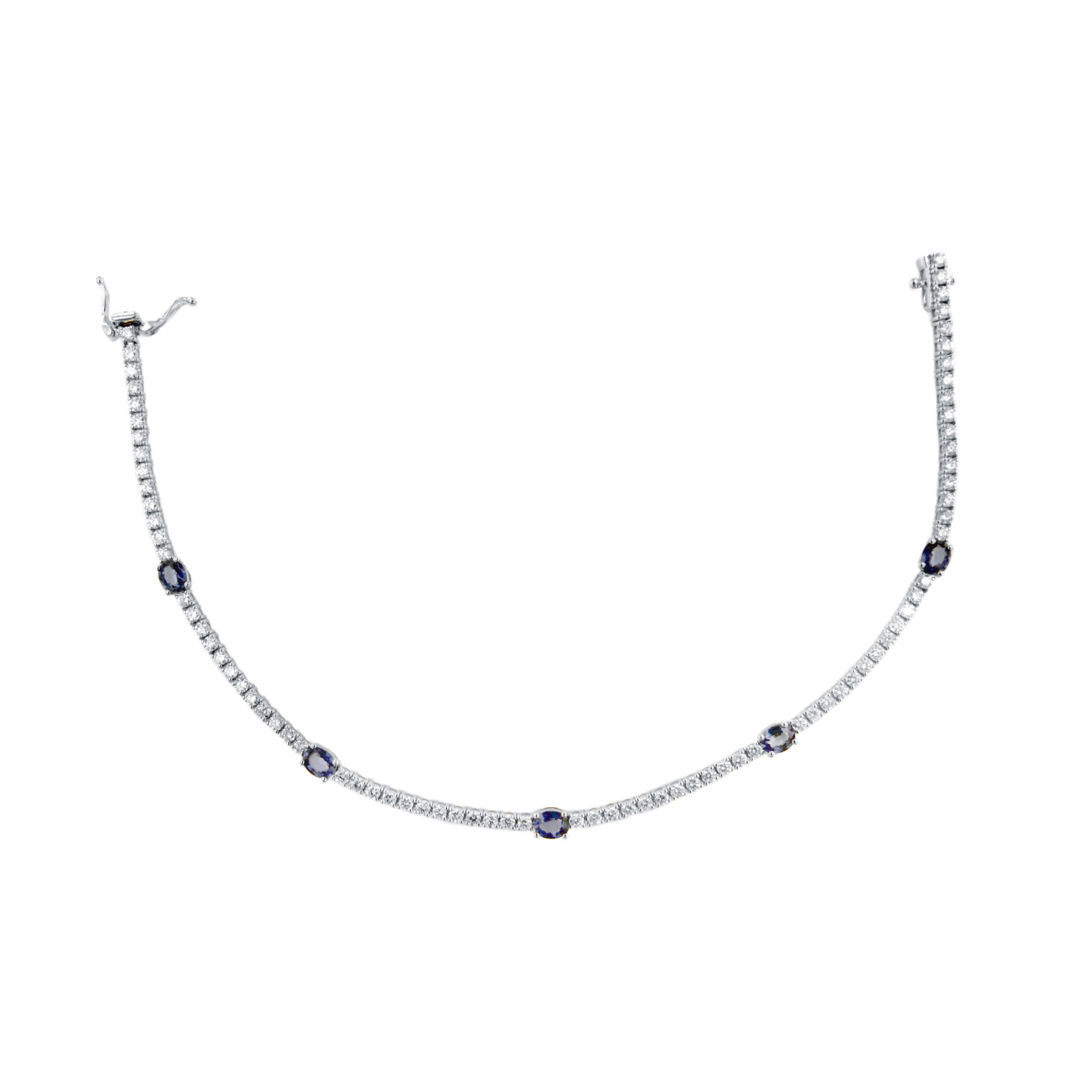 Diamond Sapphire Tennis Bracelet