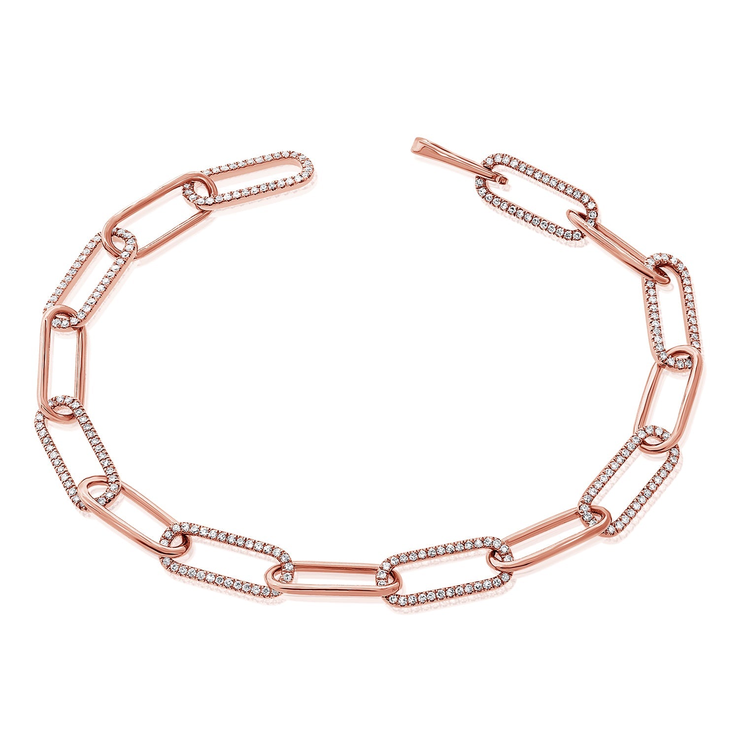 Diamond Paperclip Link Bracelet