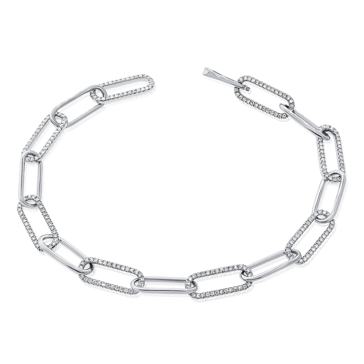 Diamond Paperclip Link Bracelet