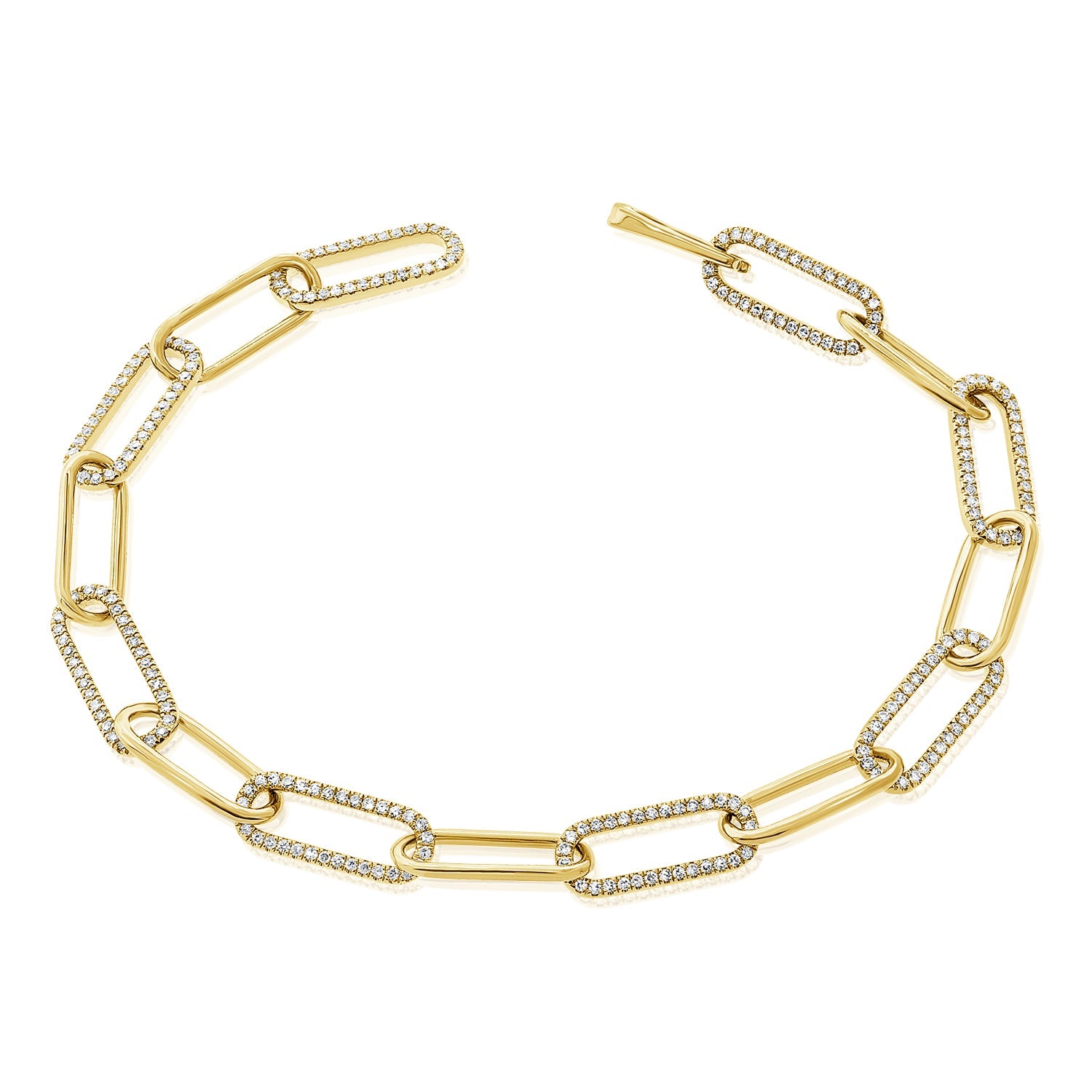 Diamond Paperclip Link Bracelet