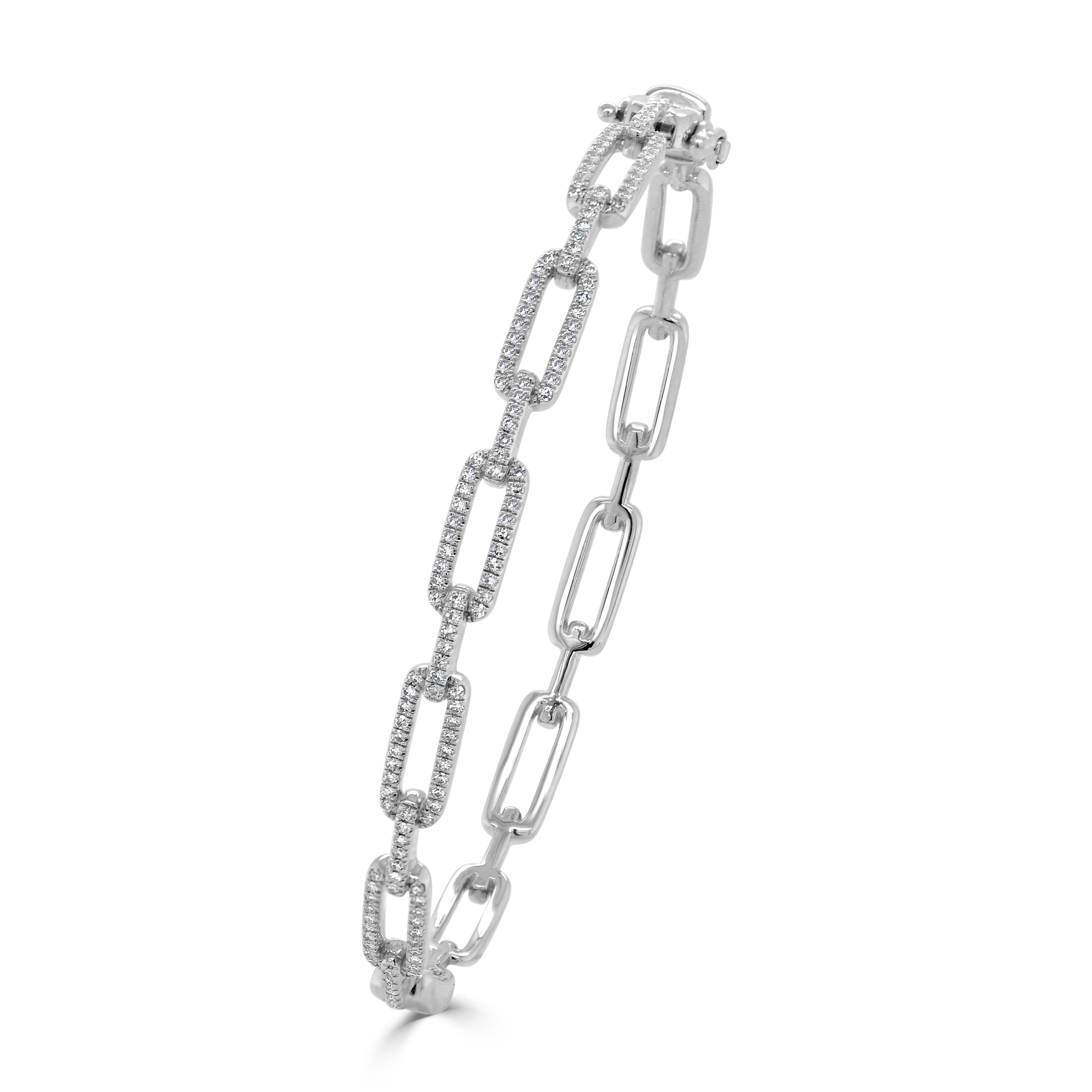 Diamond Link Bangle Bracelet