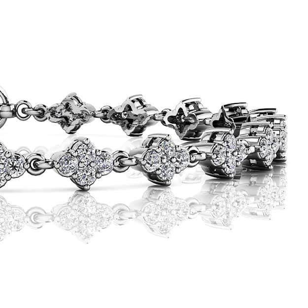 Flower Cluster Link Diamond Bracelet