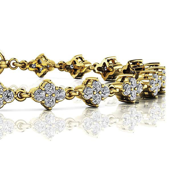 Flower Cluster Link Diamond Bracelet