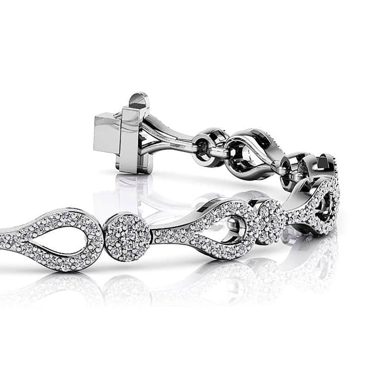 Incredible Teardrop Link And Cluster Bracelet