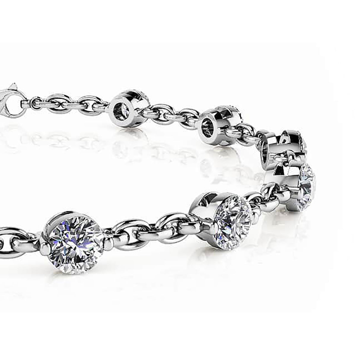 Sparkling Diamond And Chain Link Bracelet
