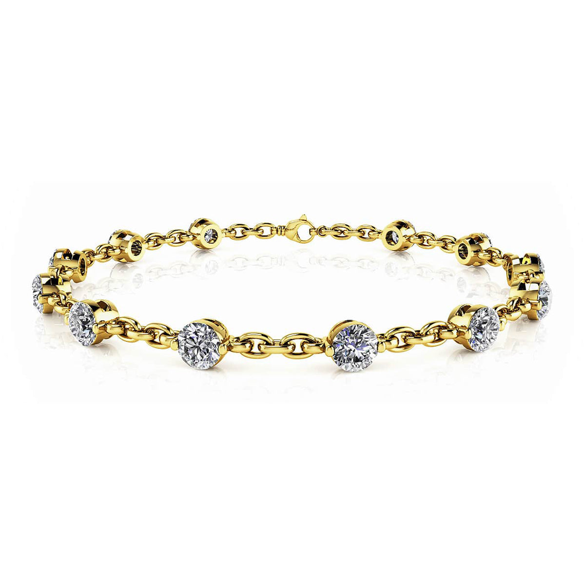 Sparkling Diamond And Chain Link Bracelet