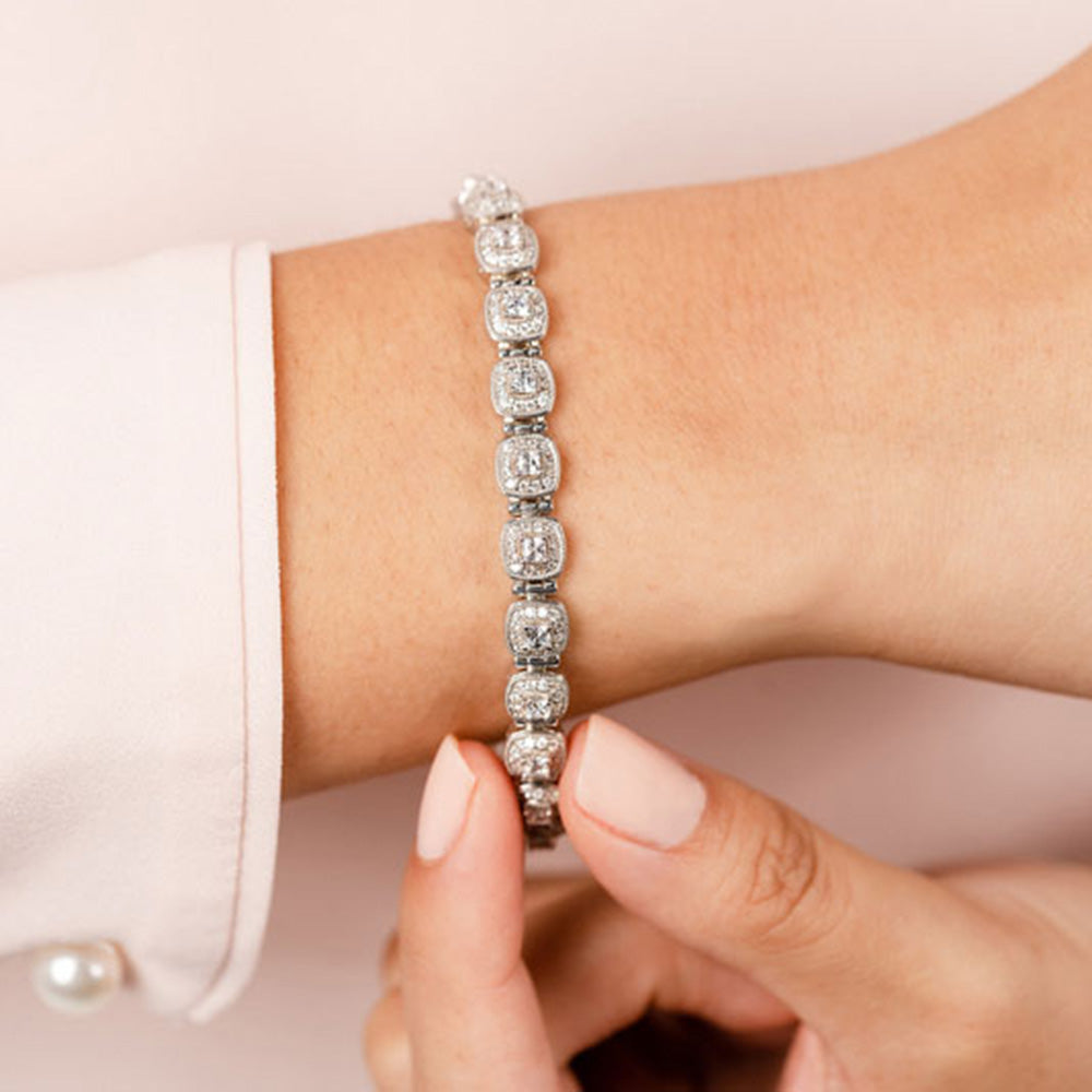 Fanciful Princess Cut Diamond Bracelet