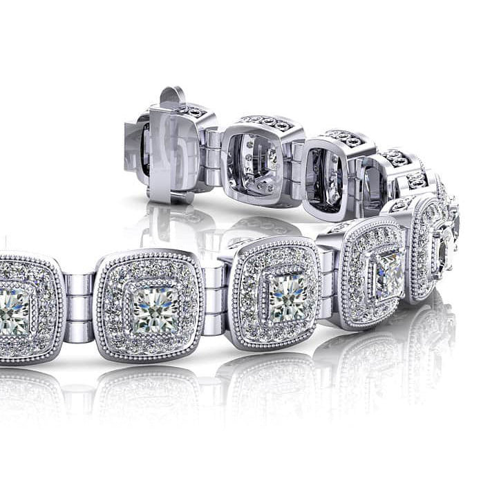 Fanciful Princess Cut Diamond Bracelet