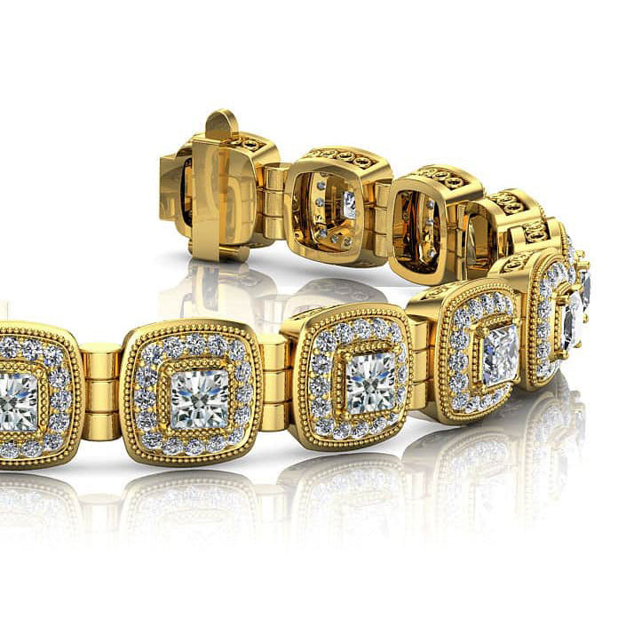 Fanciful Princess Cut Diamond Bracelet