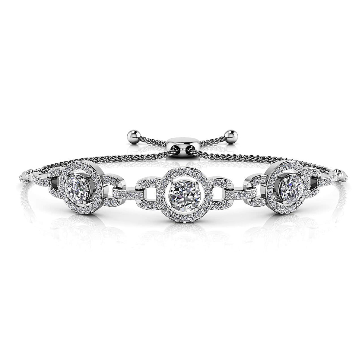 Diamond Circles Adjustable Bracelet