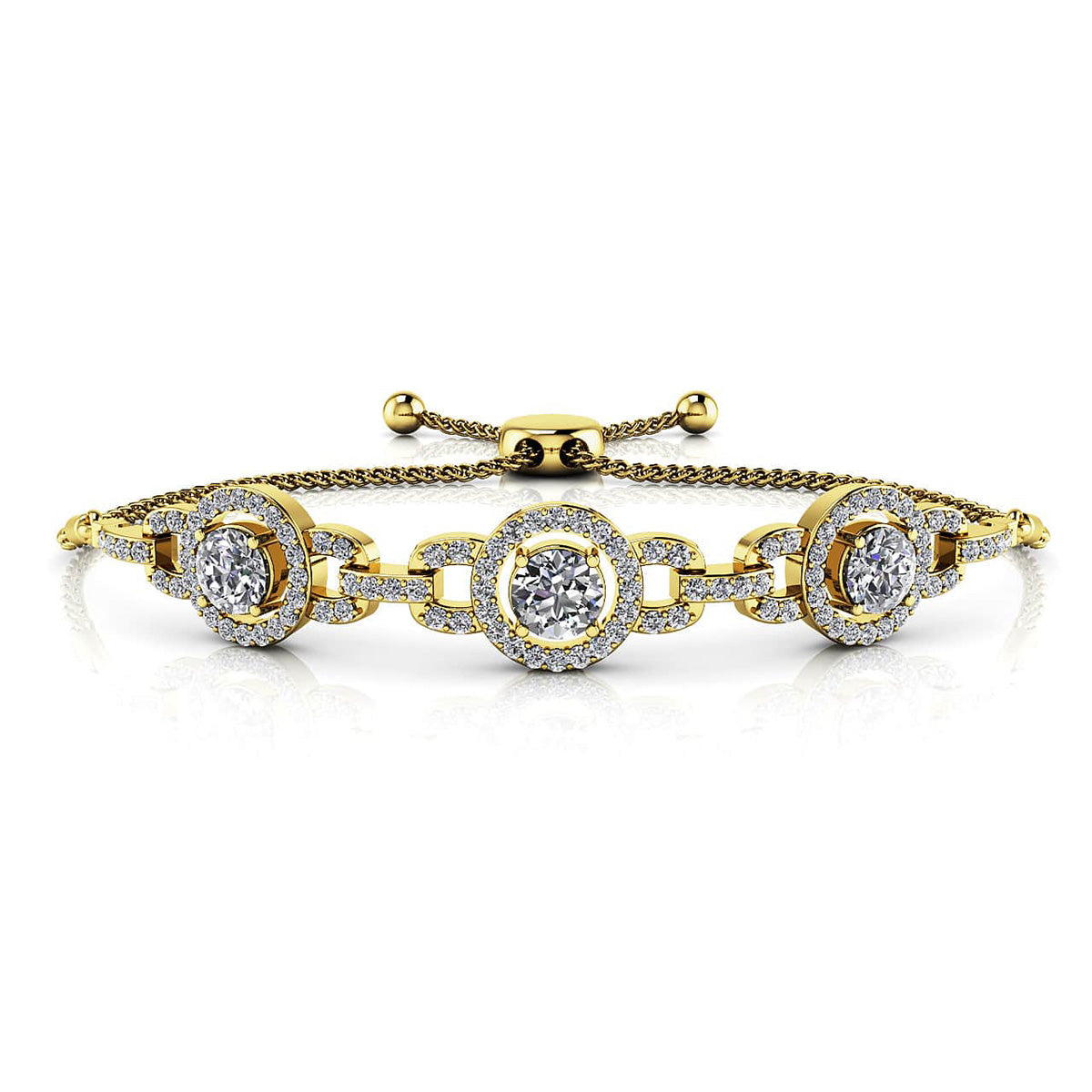 Diamond Circles Adjustable Bracelet