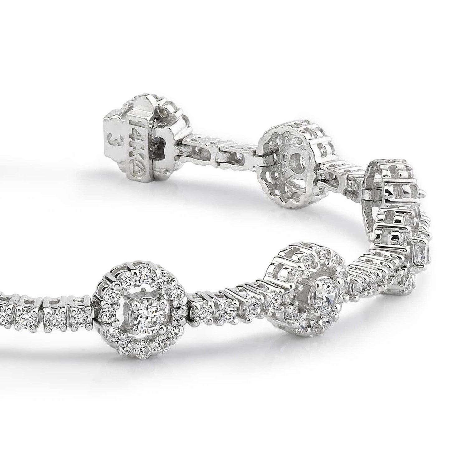 Diamond Halo Link Bracelet