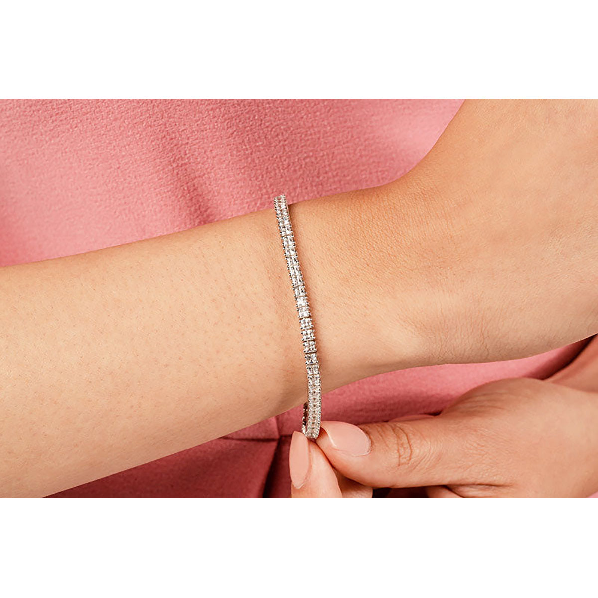 Princess Cut Diamond Strand Tennis Bracelet