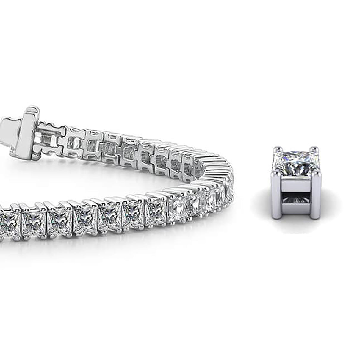 Princess Cut Diamond Strand Tennis Bracelet
